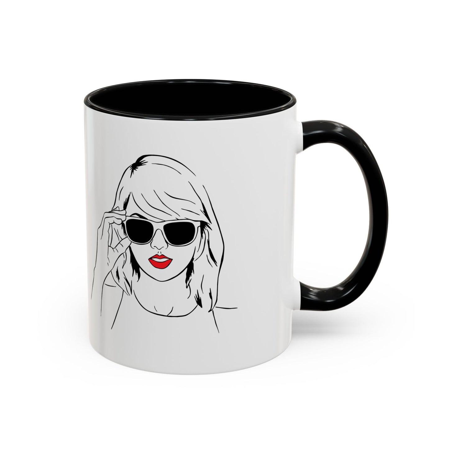 TAYLOR with Red Lips - Mug 11oz & 15oz with Vibrant Colors (CAN PERSONALIZE w/Text) - Tammy & Friends Travel