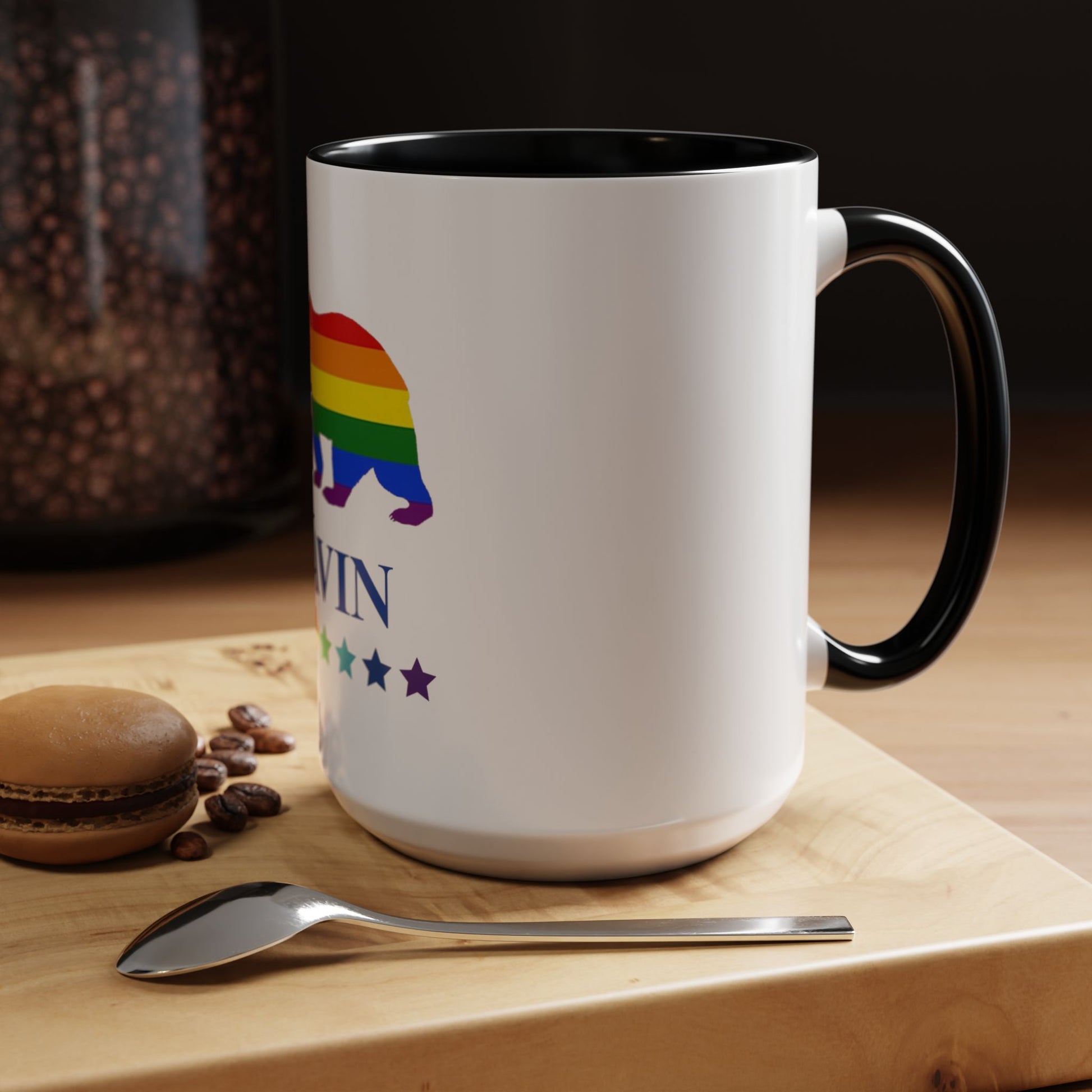 GAVIN PRIDE BEAR Mug 11oz & 15oz with Vibrant Colors (NO PERSONALIZATION) - Tammy & Friends Travel