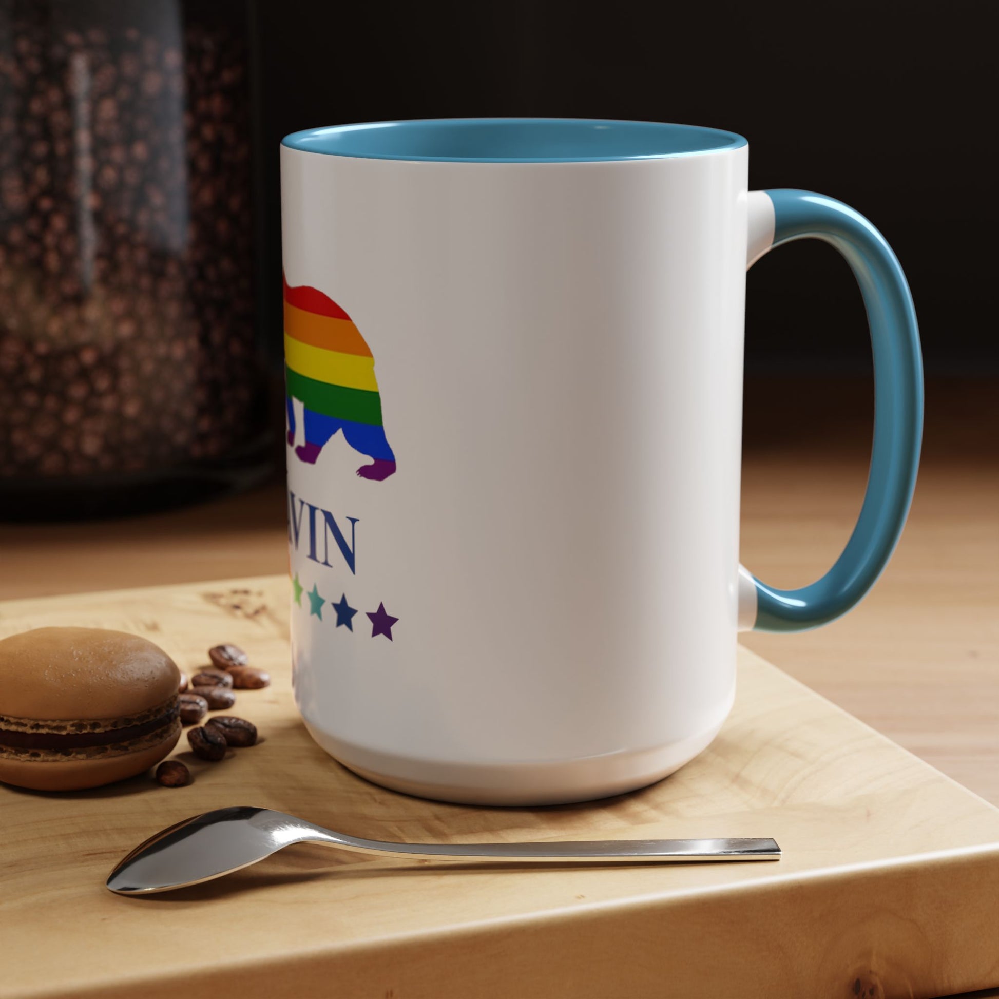 GAVIN PRIDE BEAR Mug 11oz & 15oz with Vibrant Colors (NO PERSONALIZATION) - Tammy & Friends Travel