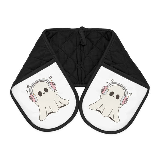 HALLOWEEN Ghost with Pink Headphones Oven Mitts (NOT PERSONALIZED) - Tammy & Friends Travel