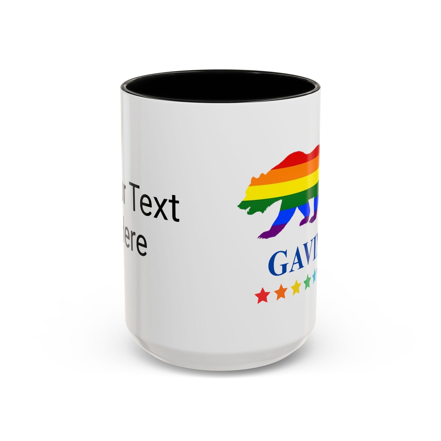 GAVIN PRIDE BEAR - Mug 11oz & 15oz Political Mug with Vibrant Colors (CAN PERSONALIZE) - Tammy & Friends Travel