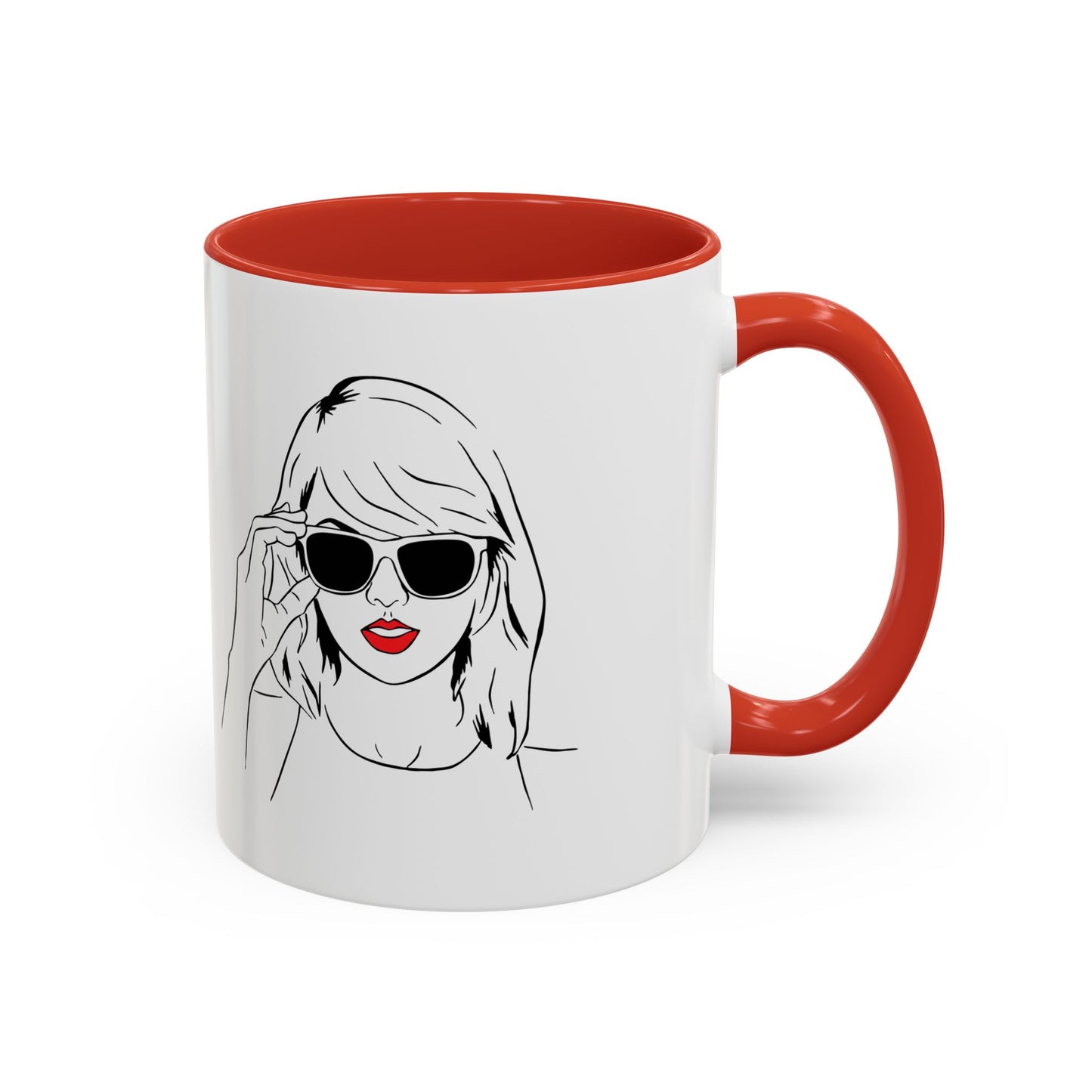 TAYLOR with Red Lips - Mug 11oz & 15oz with Vibrant Colors (CAN PERSONALIZE w/Text) - Tammy & Friends Travel