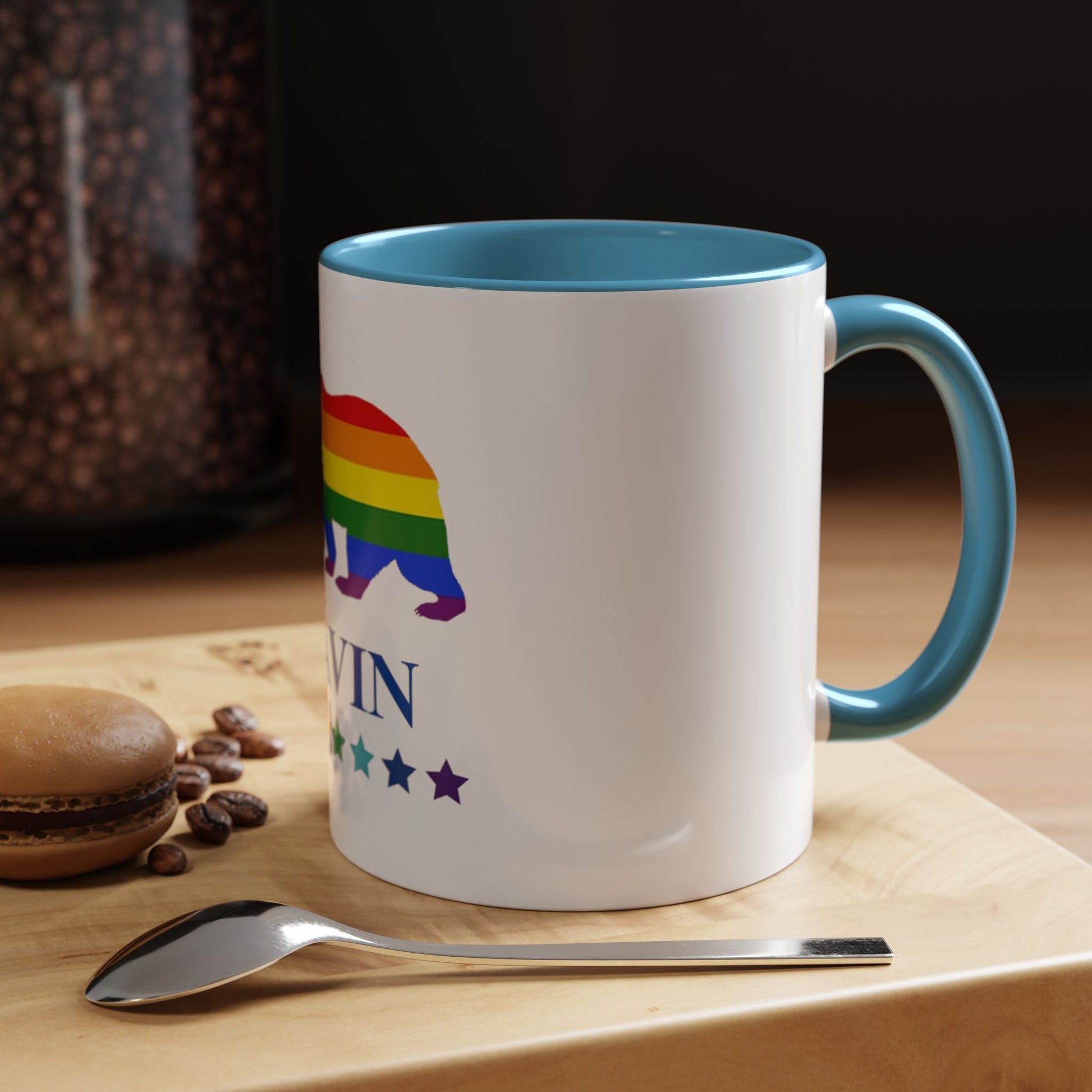 GAVIN PRIDE BEAR Mug 11oz & 15oz with Vibrant Colors (NO PERSONALIZATION) - Tammy & Friends Travel