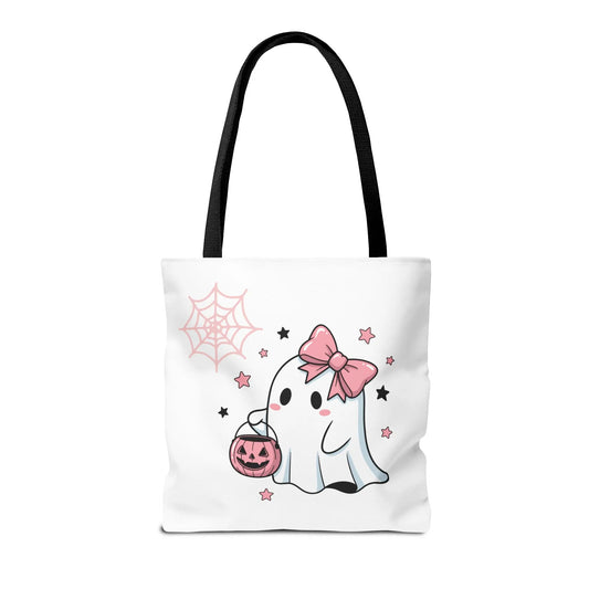 HALLOWEEN GHOST with BOOK - Tote Bag. (CAN PERSONALIZE) - Tammy & Friends Travel
