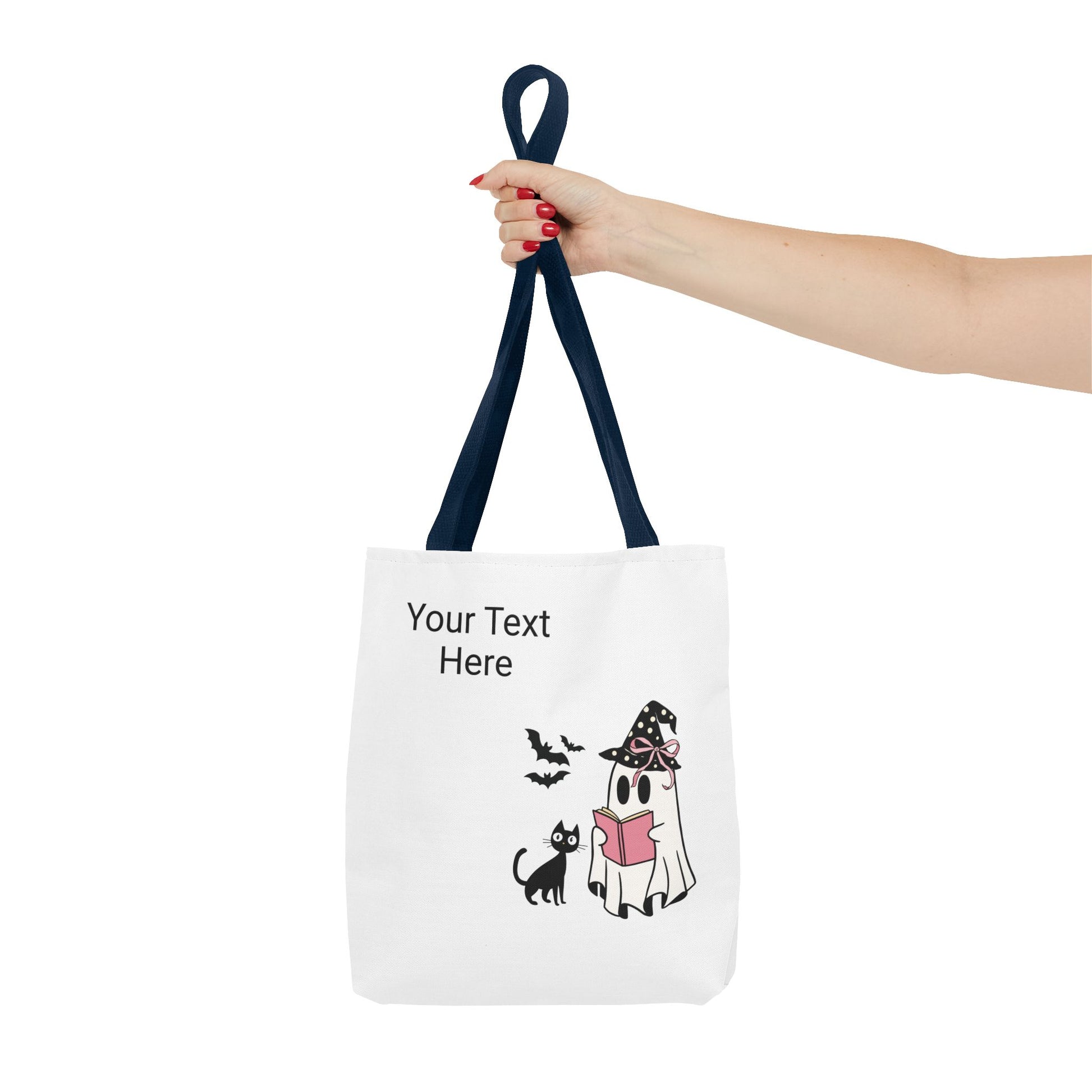 HALLOWEEN GHOST with BOOK - Tote Bag. (CAN PERSONALIZE) - Tammy & Friends Travel