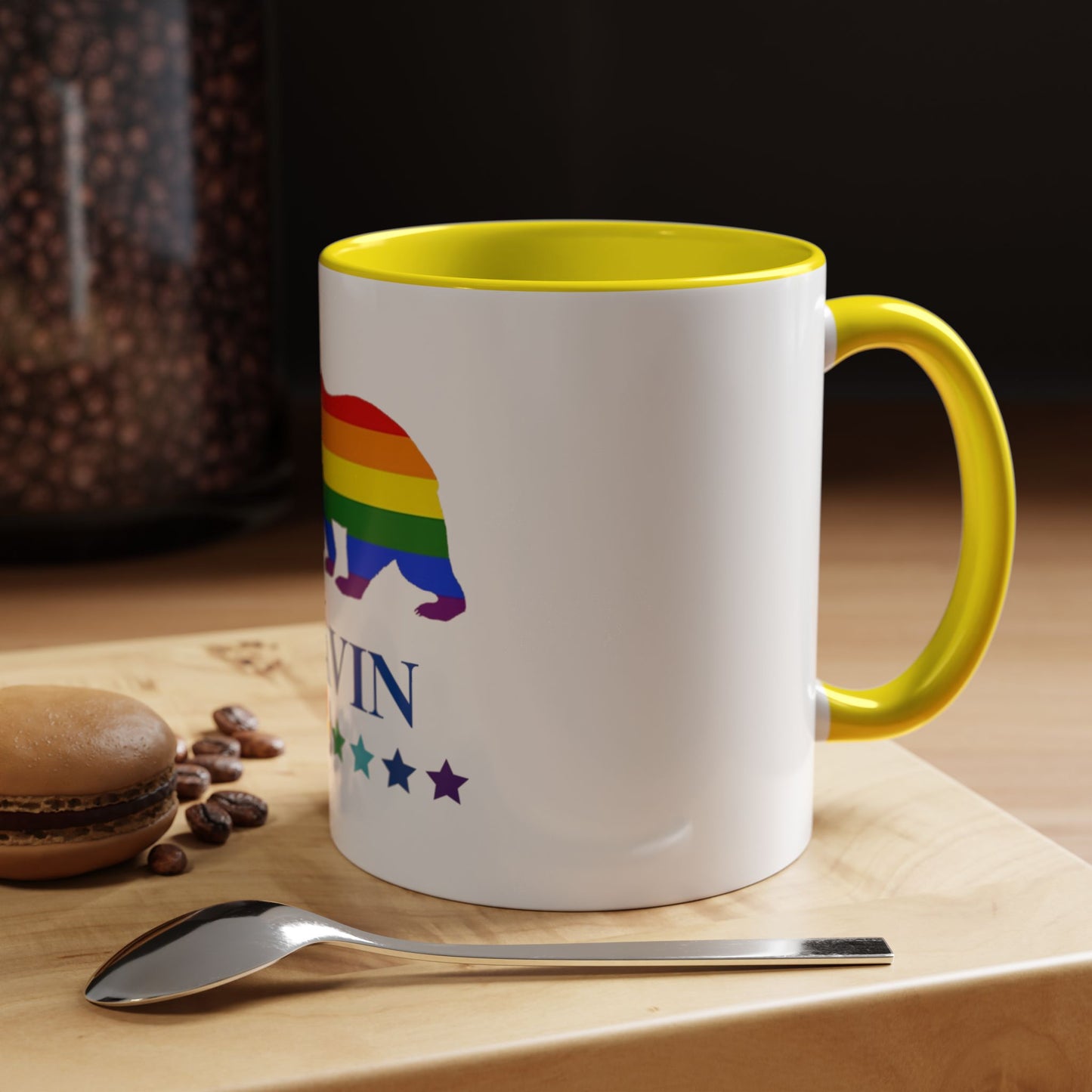 GAVIN PRIDE BEAR Mug 11oz & 15oz with Vibrant Colors (NO PERSONALIZATION) - Tammy & Friends Travel