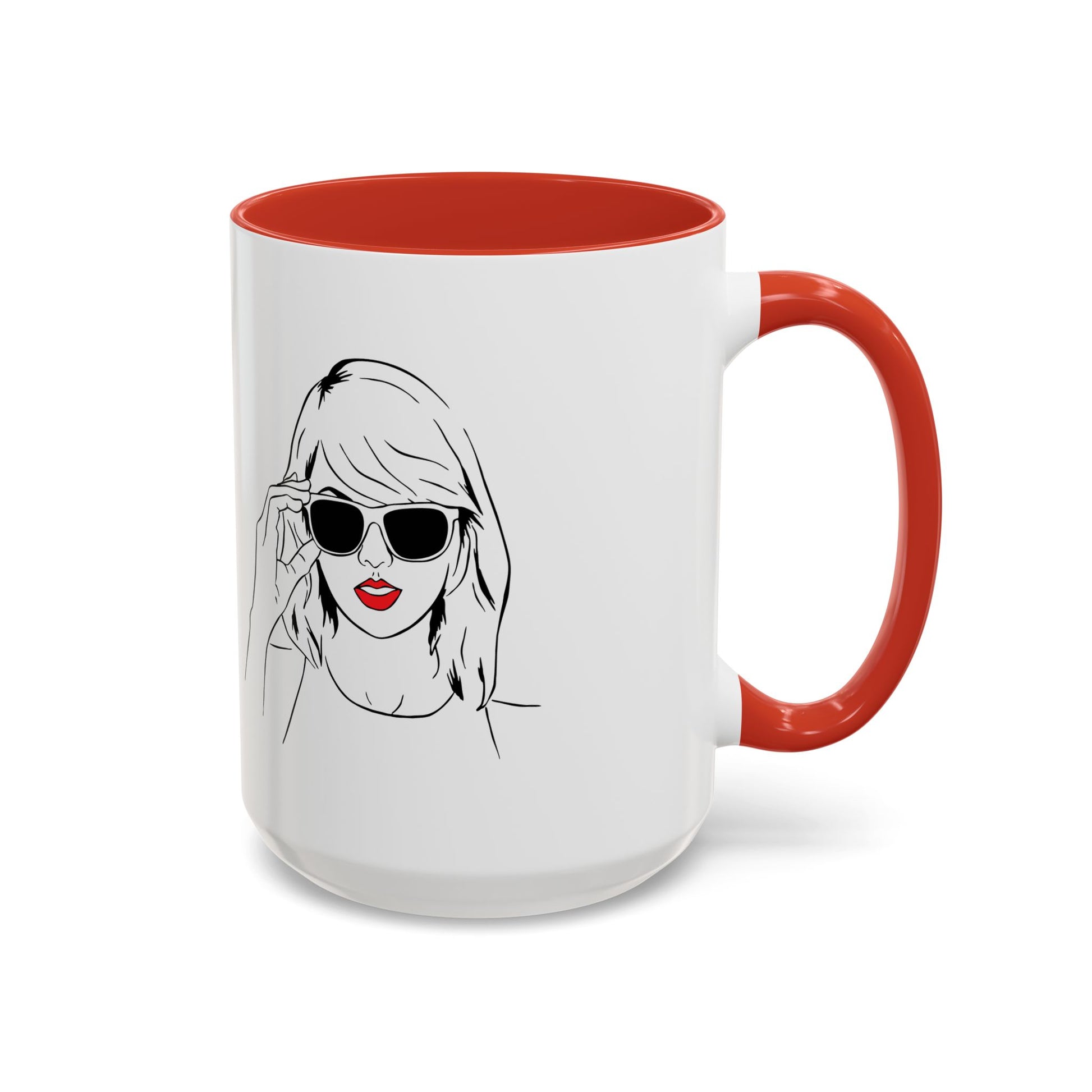 TAYLOR with Red Lips - Mug 11oz & 15oz with Vibrant Colors (CAN PERSONALIZE w/Text) - Tammy & Friends Travel
