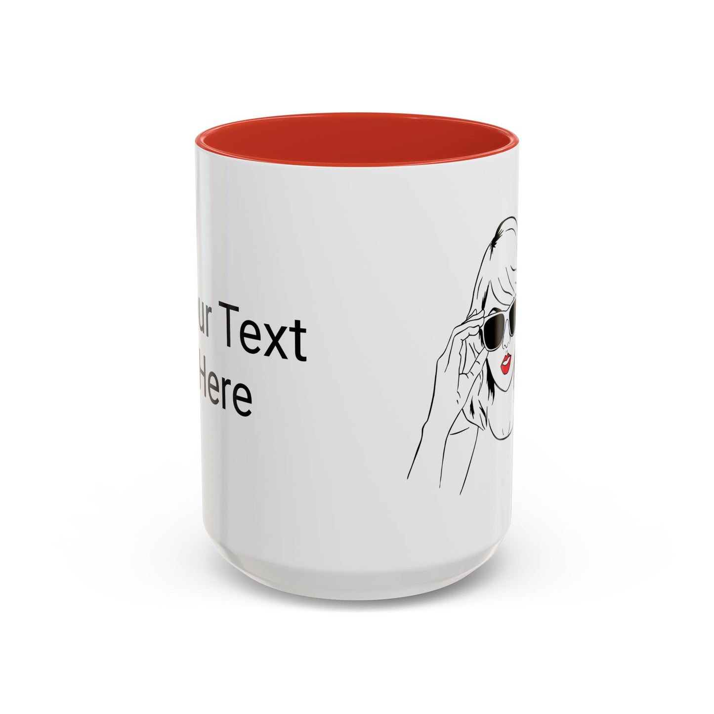 TAYLOR with Red Lips - Mug 11oz & 15oz with Vibrant Colors (CAN PERSONALIZE w/Text) - Tammy & Friends Travel