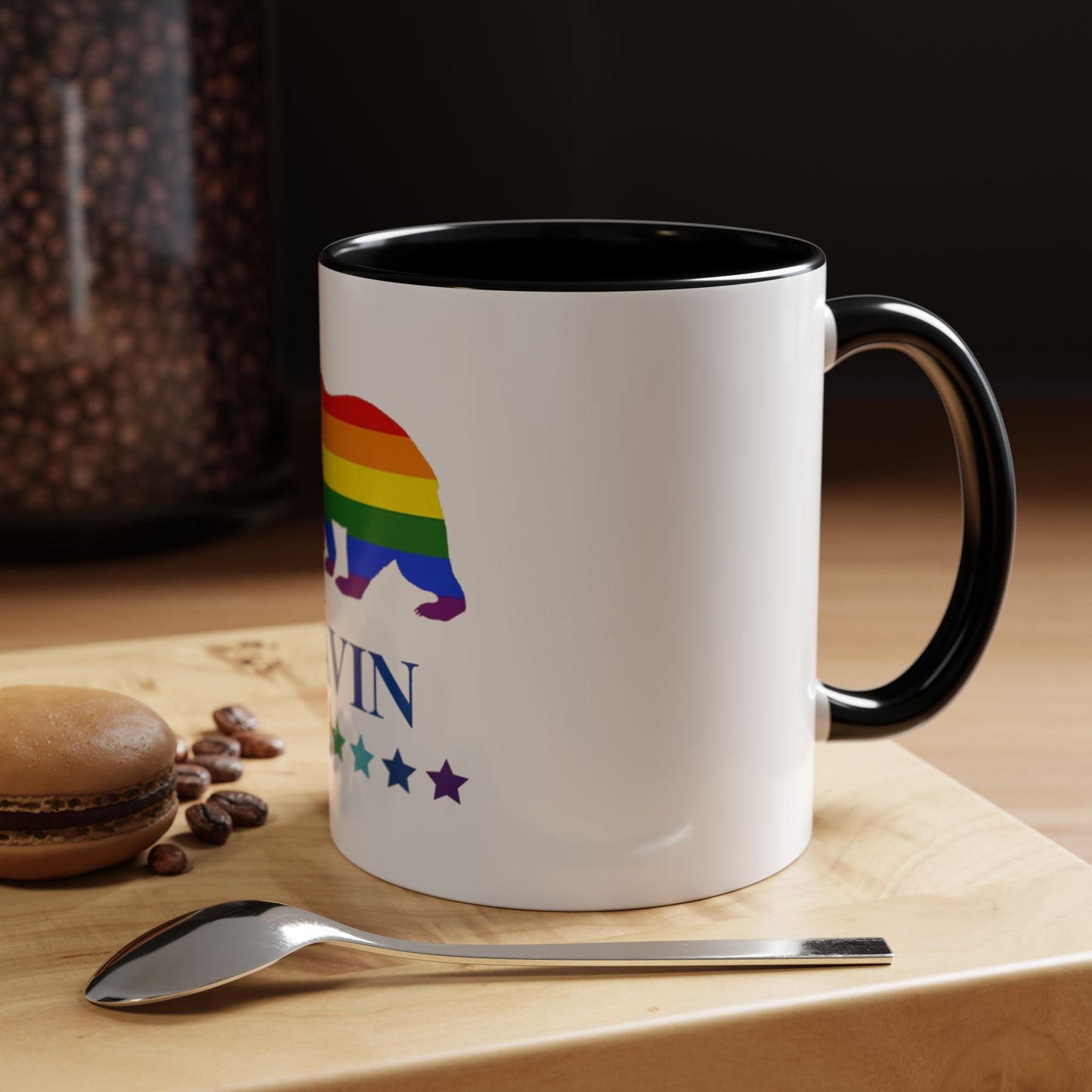 GAVIN PRIDE BEAR Mug 11oz & 15oz with Vibrant Colors (NO PERSONALIZATION) - Tammy & Friends Travel