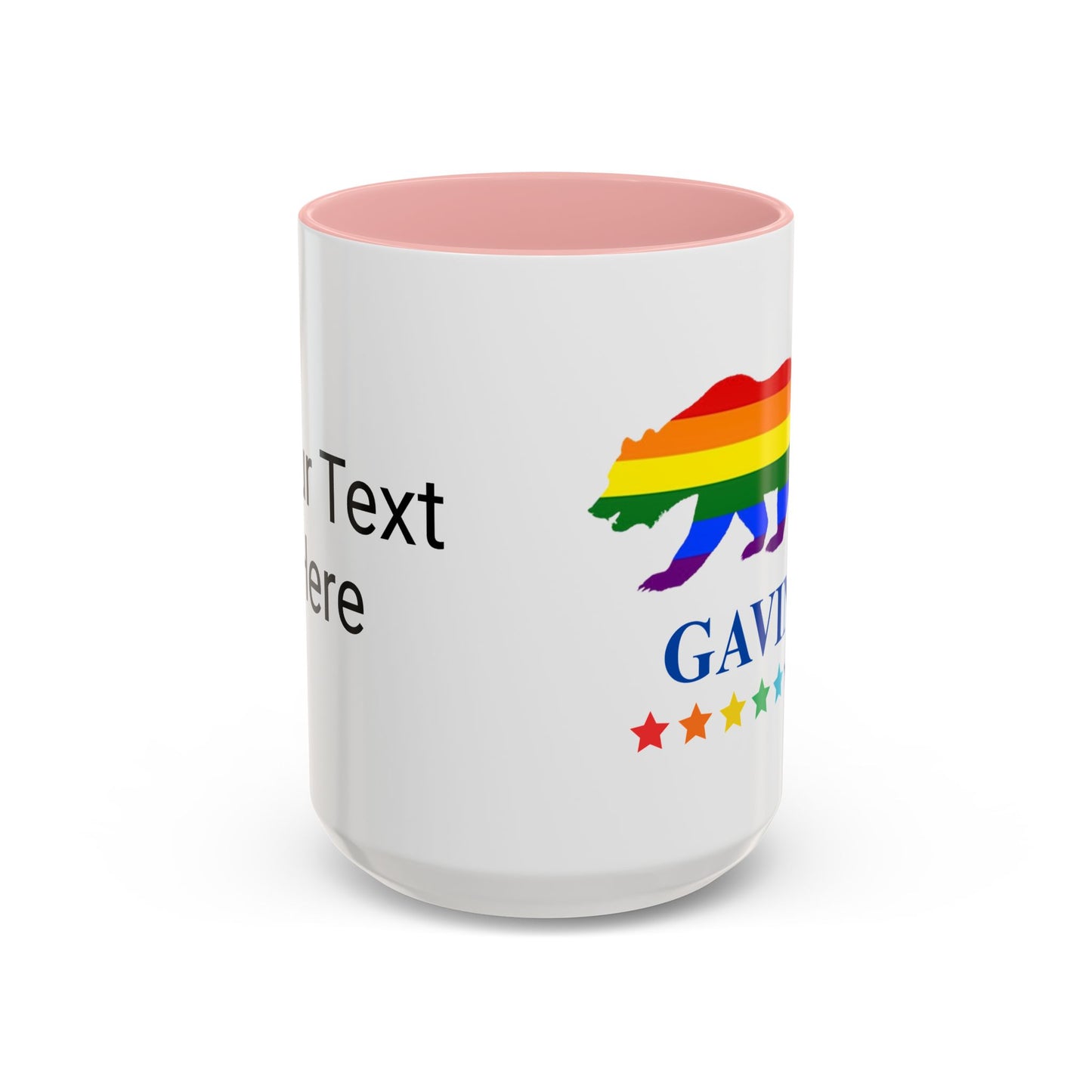 GAVIN PRIDE BEAR - Mug 11oz & 15oz Political Mug with Vibrant Colors (CAN PERSONALIZE) - Tammy & Friends Travel