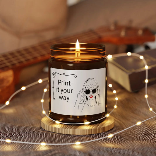 TAYLOR with Red Lips - Candle Amber Jar (CAN PERSONALIZE) - Tammy & Friends Travel
