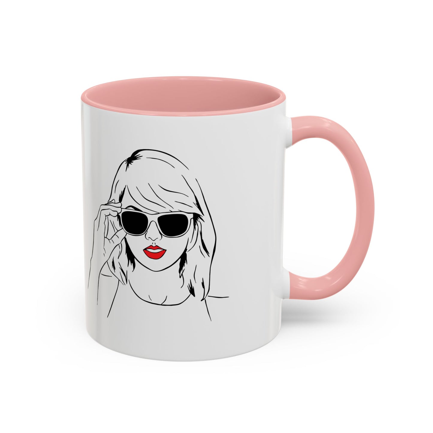 TAYLOR with Red Lips - Mug 11oz & 15oz with Vibrant Colors (CAN PERSONALIZE w/Text) - Tammy & Friends Travel
