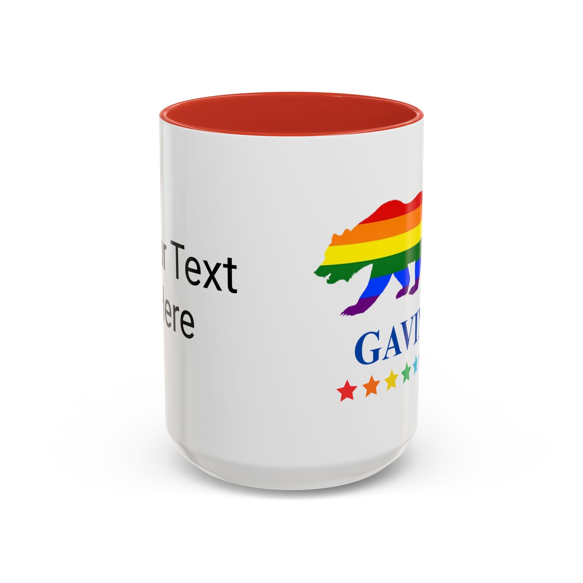 GAVIN PRIDE BEAR - Mug 11oz & 15oz Political Mug with Vibrant Colors (CAN PERSONALIZE) - Tammy & Friends Travel