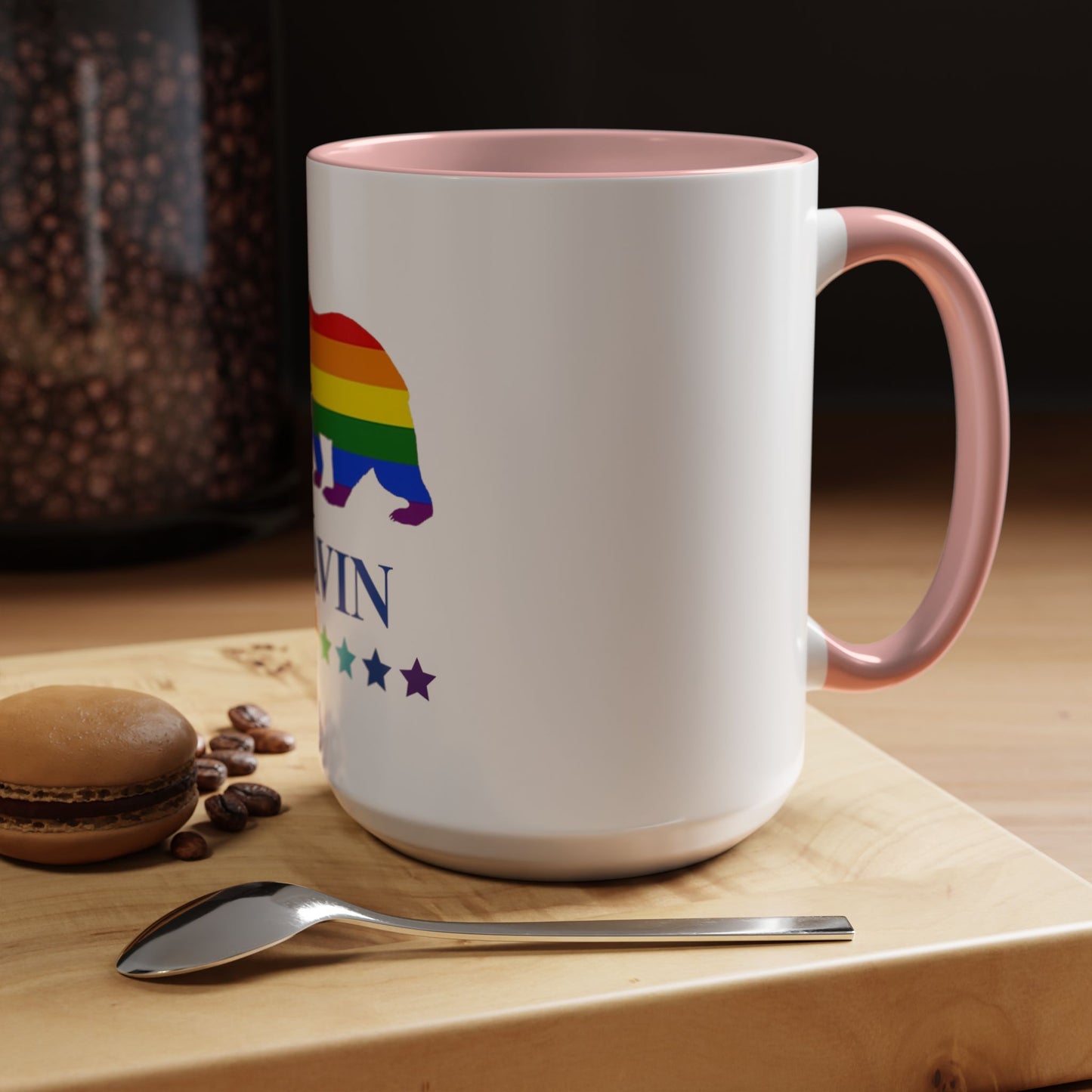 GAVIN PRIDE BEAR Mug 11oz & 15oz with Vibrant Colors (NO PERSONALIZATION) - Tammy & Friends Travel