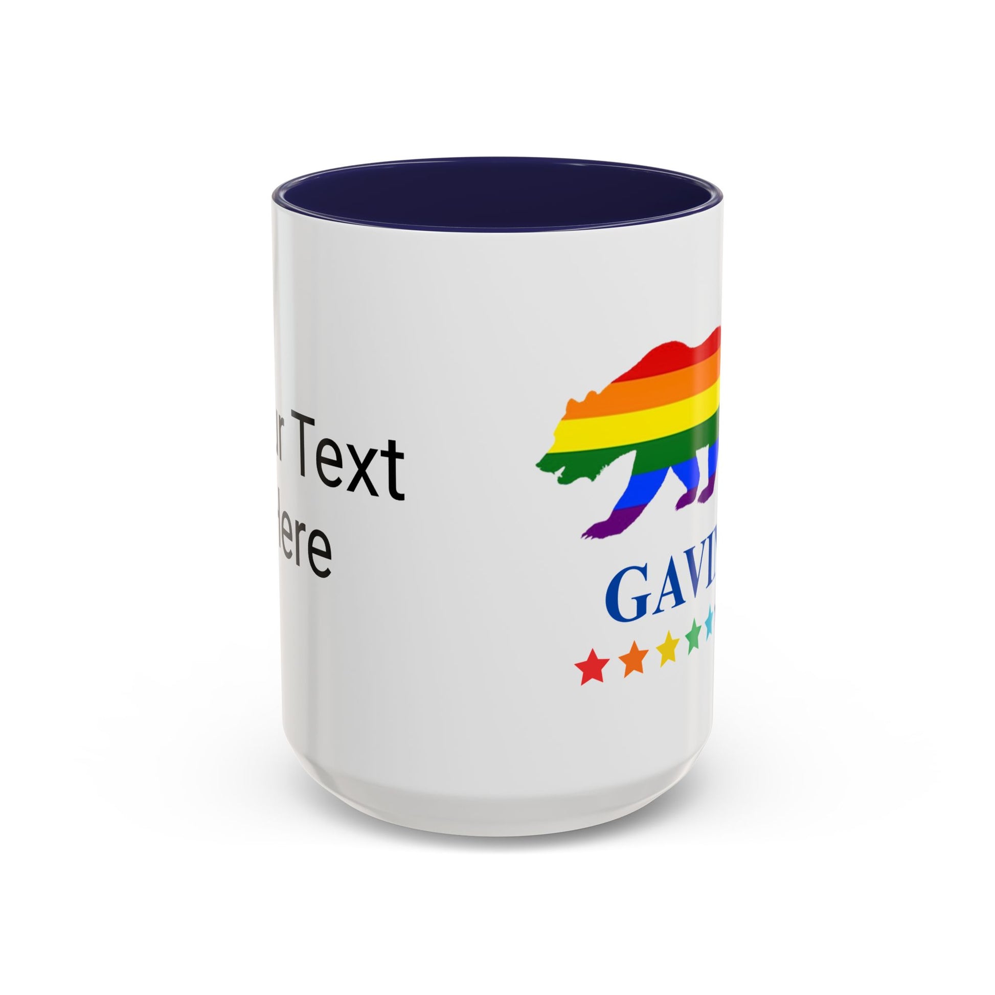 GAVIN PRIDE BEAR - Mug 11oz & 15oz Political Mug with Vibrant Colors (CAN PERSONALIZE) - Tammy & Friends Travel