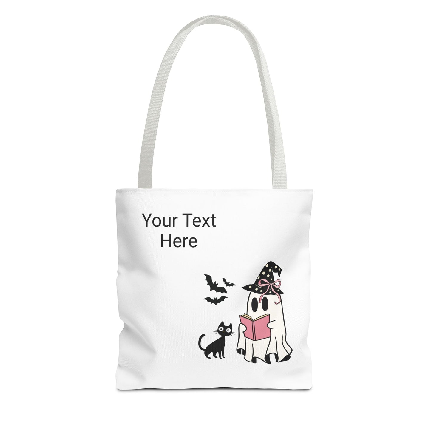 HALLOWEEN GHOST with BOOK - Tote Bag. (CAN PERSONALIZE) - Tammy & Friends Travel