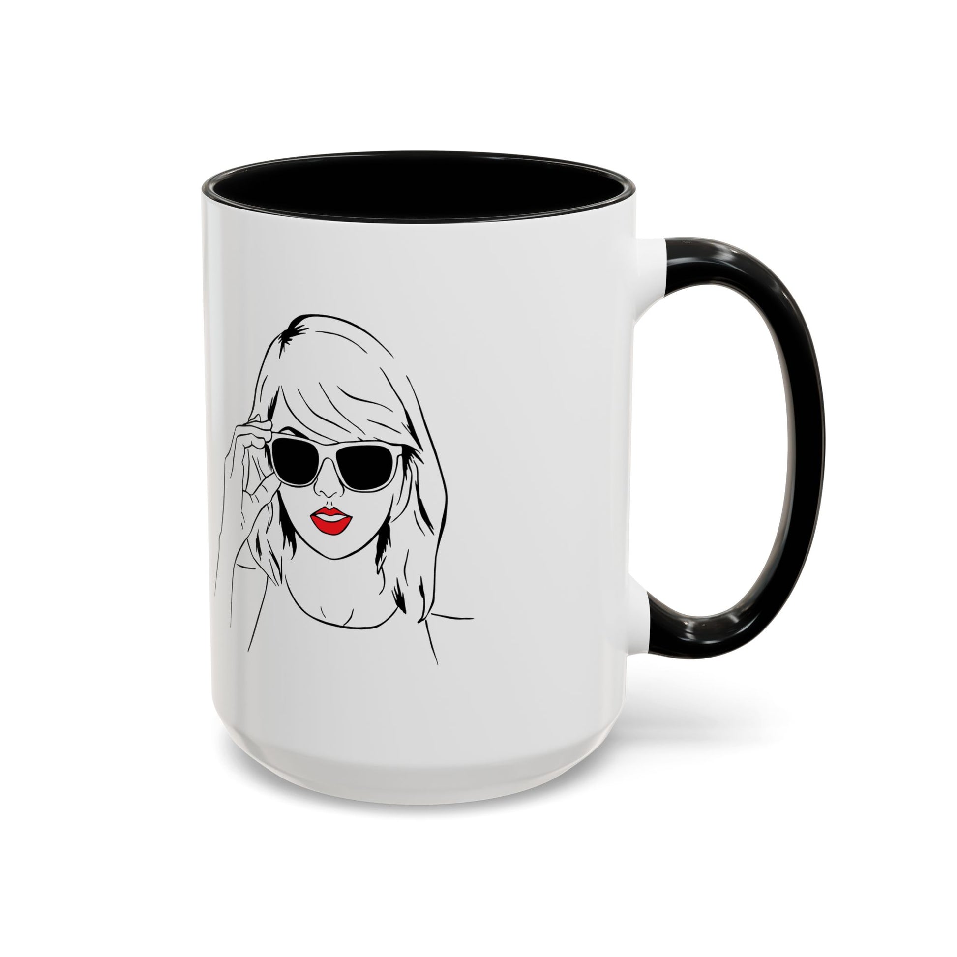 TAYLOR with Red Lips - Mug 11oz & 15oz with Vibrant Colors (CAN PERSONALIZE w/Text) - Tammy & Friends Travel