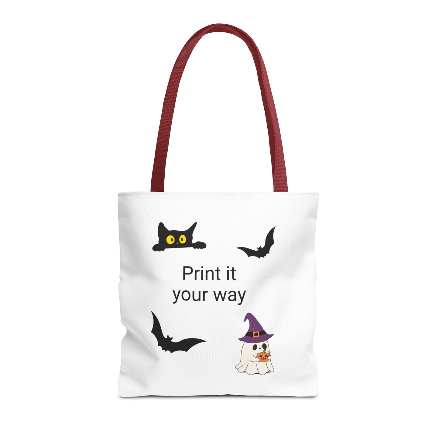 HALLOWEEN CAT and GHOST - Tote Bag. (CAN PERSONALIZE) - Tammy & Friends Travel