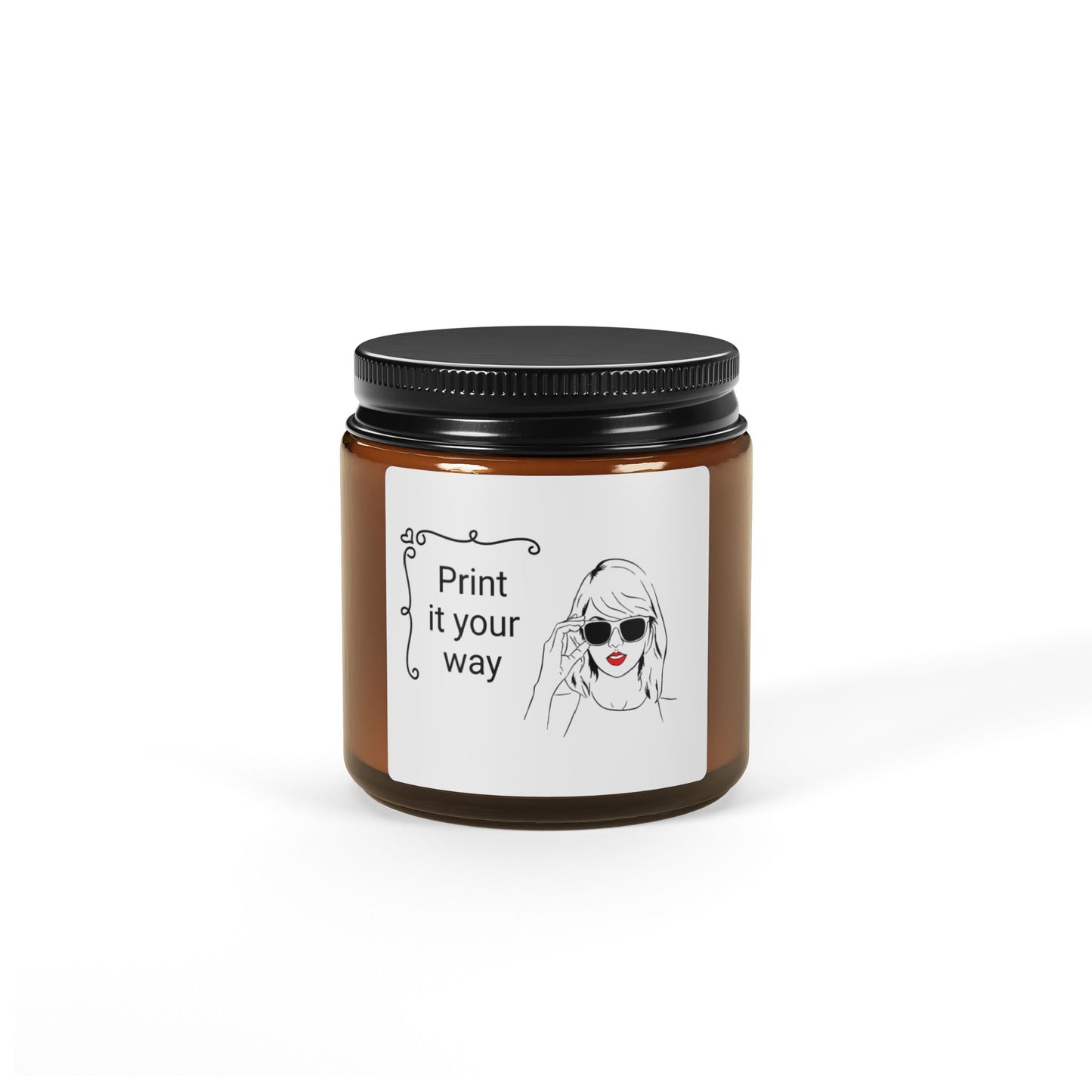 TAYLOR with Red Lips - Candle Amber Jar (CAN PERSONALIZE) - Tammy & Friends Travel