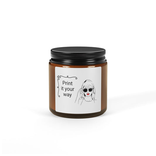 TAYLOR with Red Lips - Candle Amber Jar (CAN PERSONALIZE) - Tammy & Friends Travel