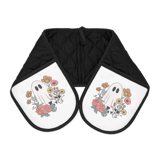 HALLOWEEN GHOST with FLOWERS Oven Mitts (NOT PERSONALIZED) - Tammy & Friends Travel
