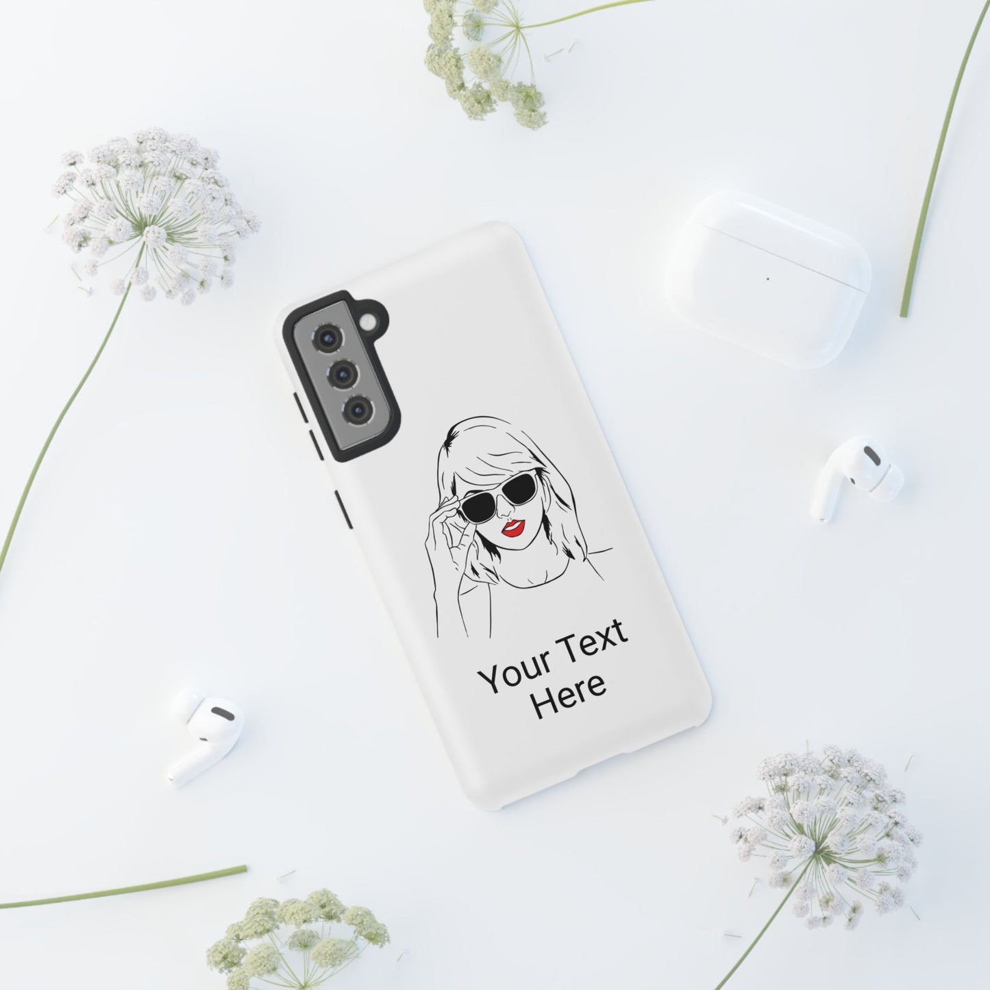 TAYLOR with RED LIPS - OLDER Model Phone Cases (CAN PERSONALIZE) - Tammy & Friends Travel