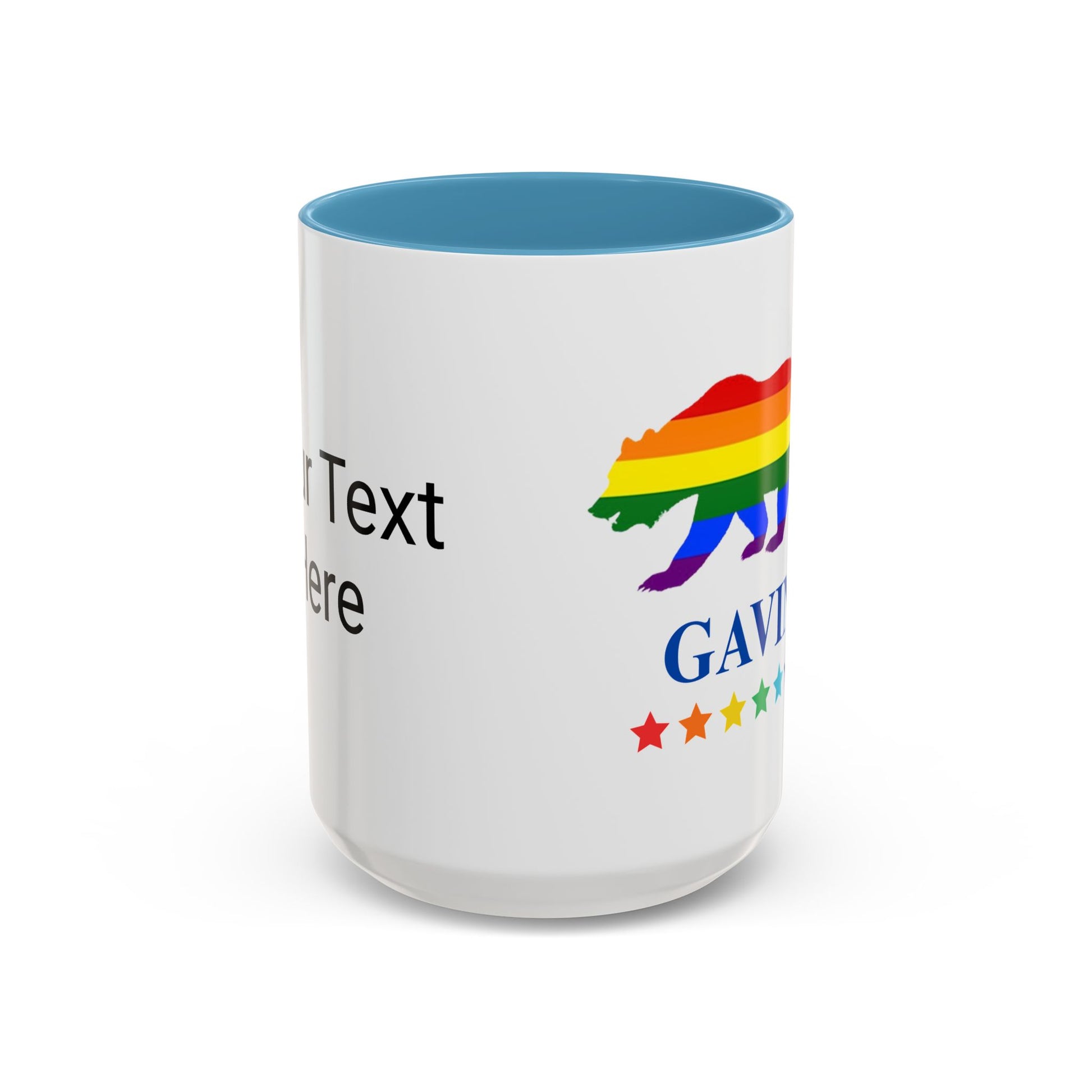 GAVIN PRIDE BEAR - Mug 11oz & 15oz Political Mug with Vibrant Colors (CAN PERSONALIZE) - Tammy & Friends Travel