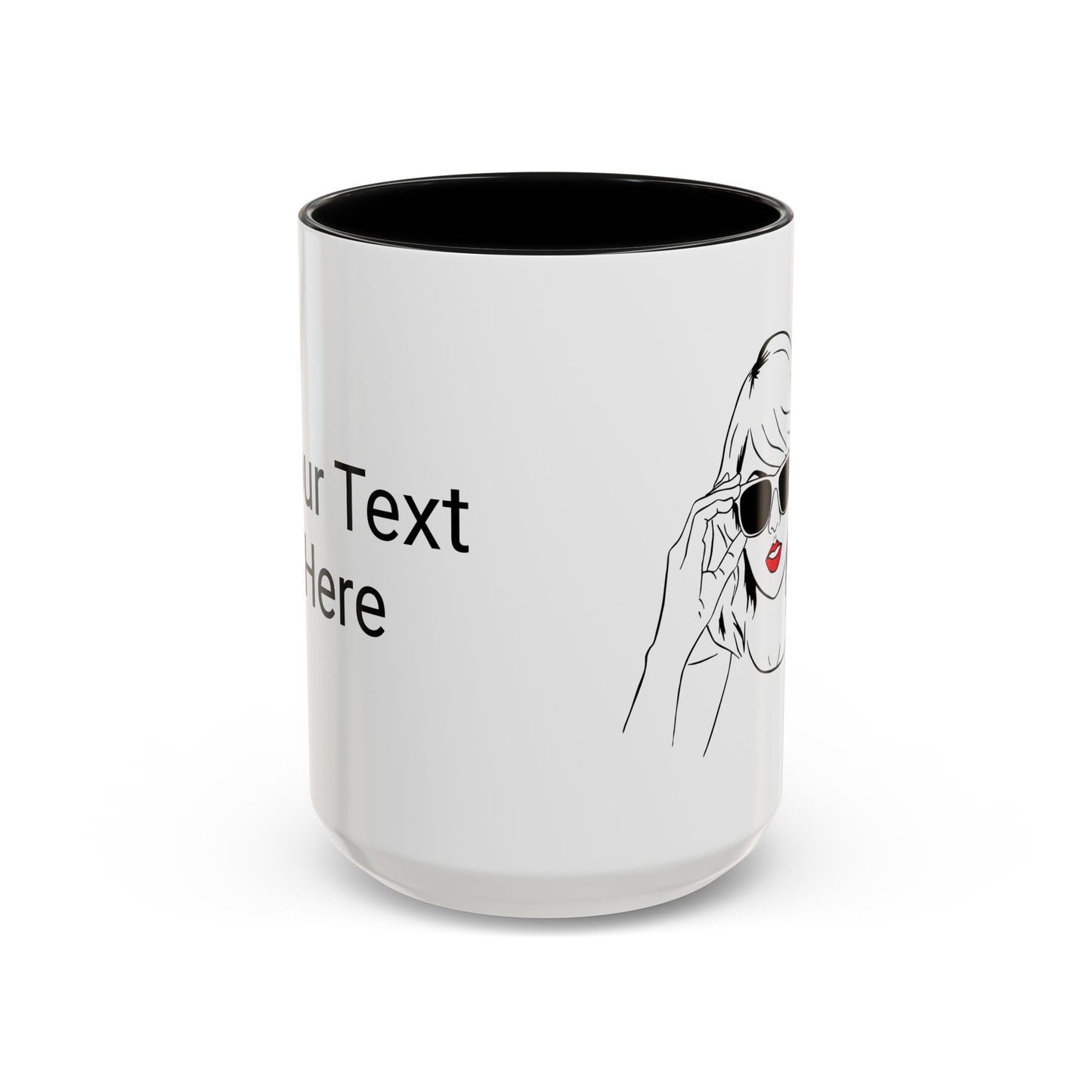 TAYLOR with Red Lips - Mug 11oz & 15oz with Vibrant Colors (CAN PERSONALIZE w/Text) - Tammy & Friends Travel