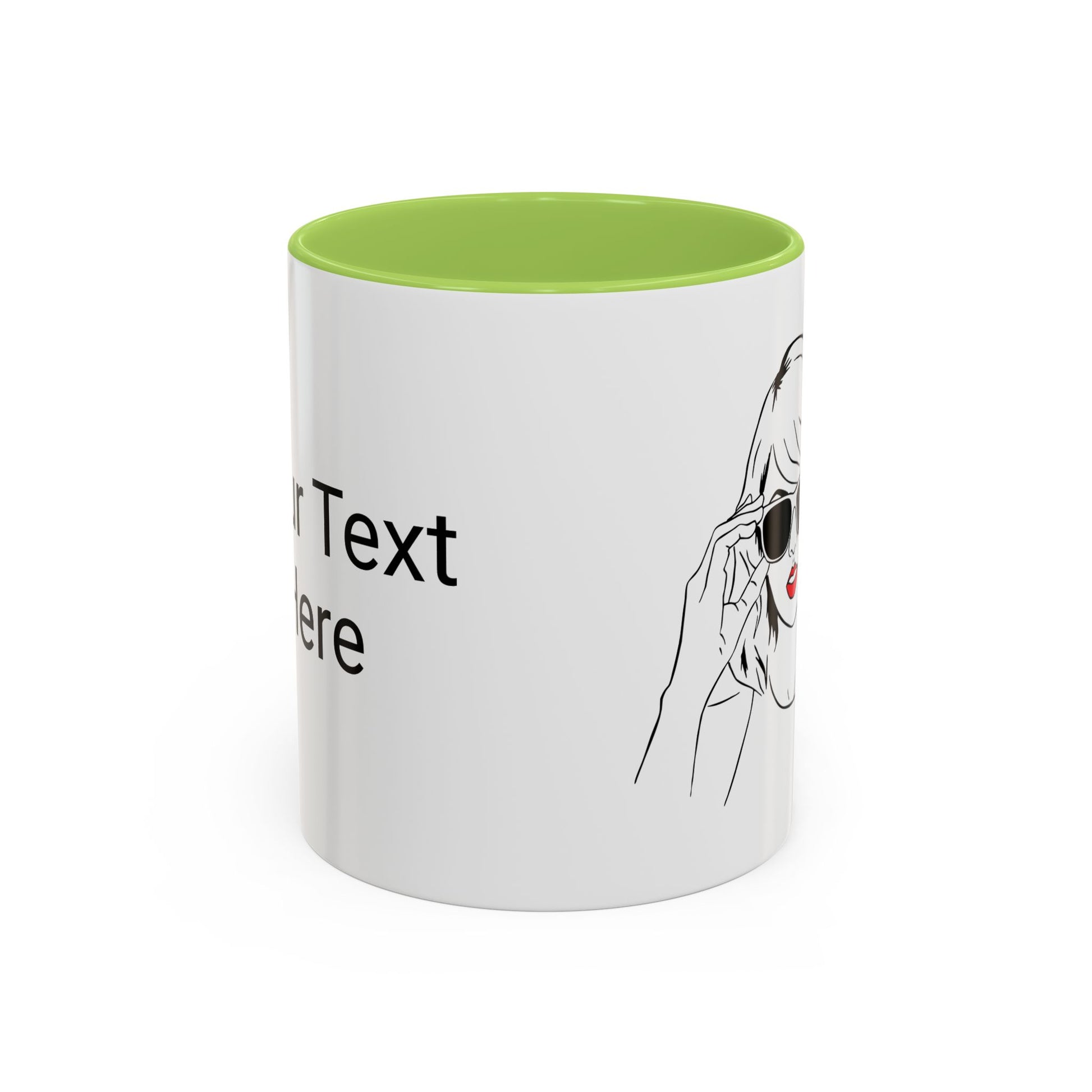 TAYLOR with Red Lips - Mug 11oz & 15oz with Vibrant Colors (CAN PERSONALIZE w/Text) - Tammy & Friends Travel