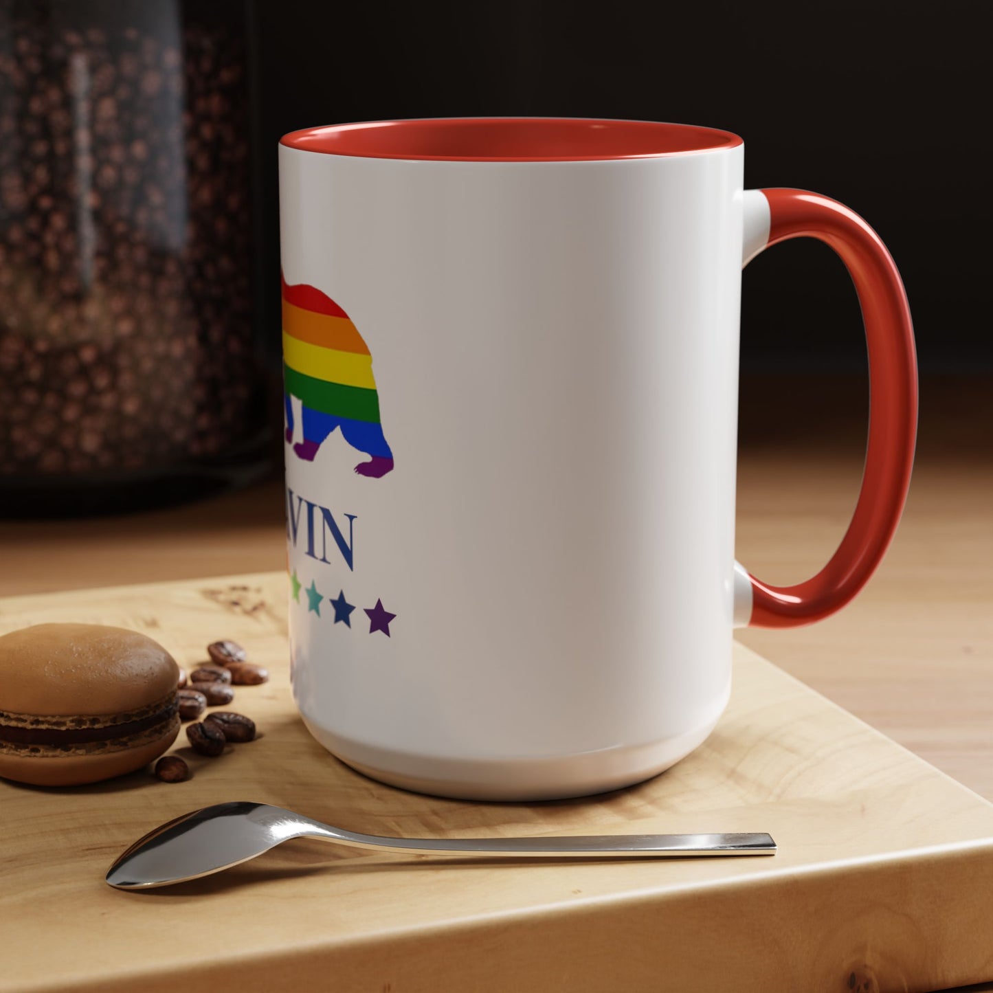 GAVIN PRIDE BEAR Mug 11oz & 15oz with Vibrant Colors (NO PERSONALIZATION) - Tammy & Friends Travel