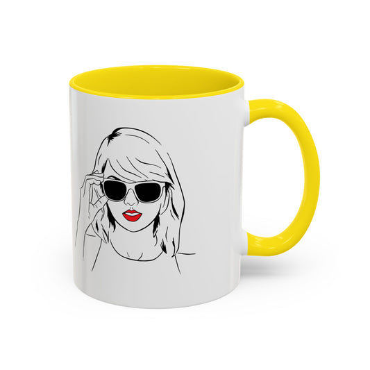 TAYLOR with Red Lips - Mug 11oz & 15oz with Vibrant Colors (CAN PERSONALIZE w/Text) - Tammy & Friends Travel