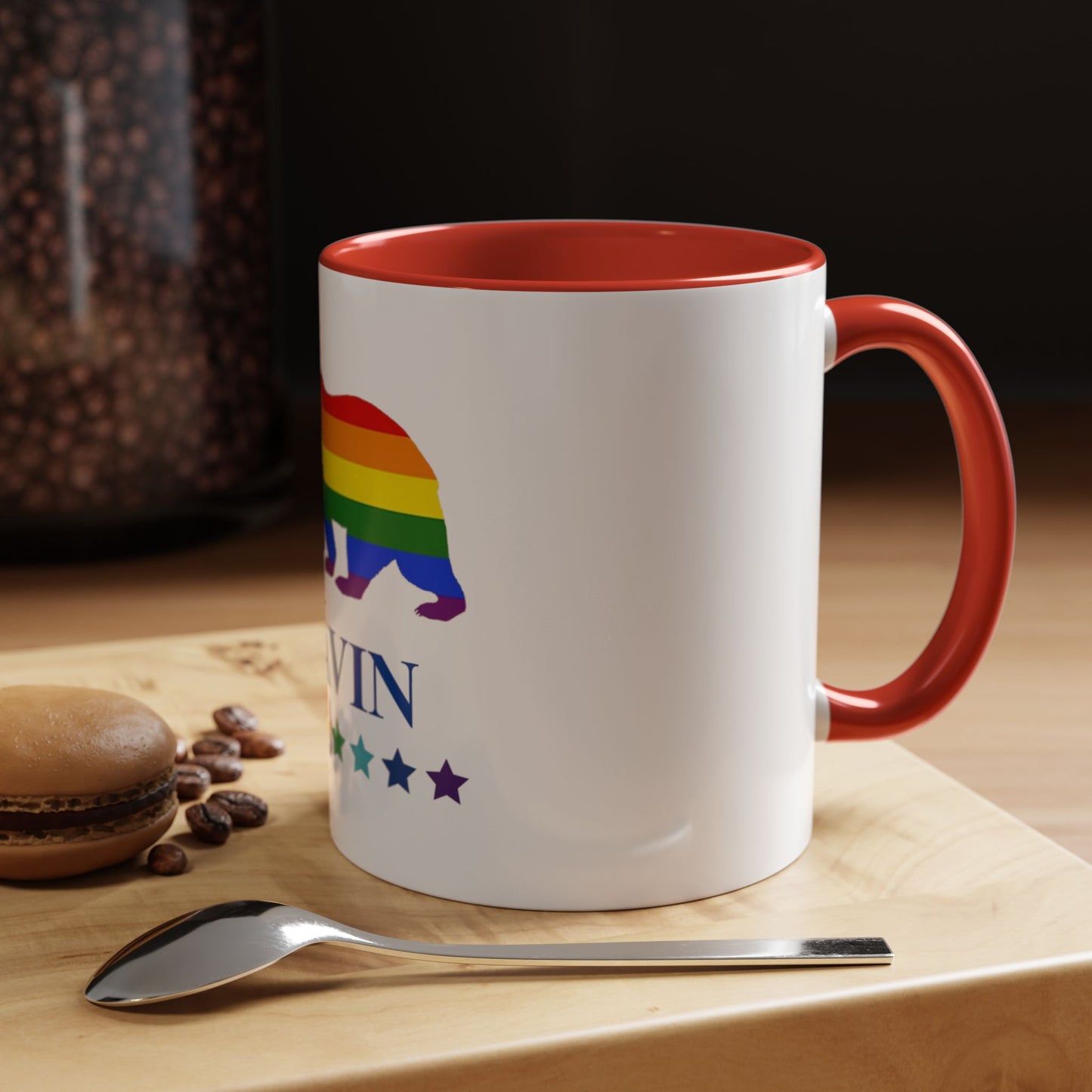 GAVIN PRIDE BEAR Mug 11oz & 15oz with Vibrant Colors (NO PERSONALIZATION) - Tammy & Friends Travel