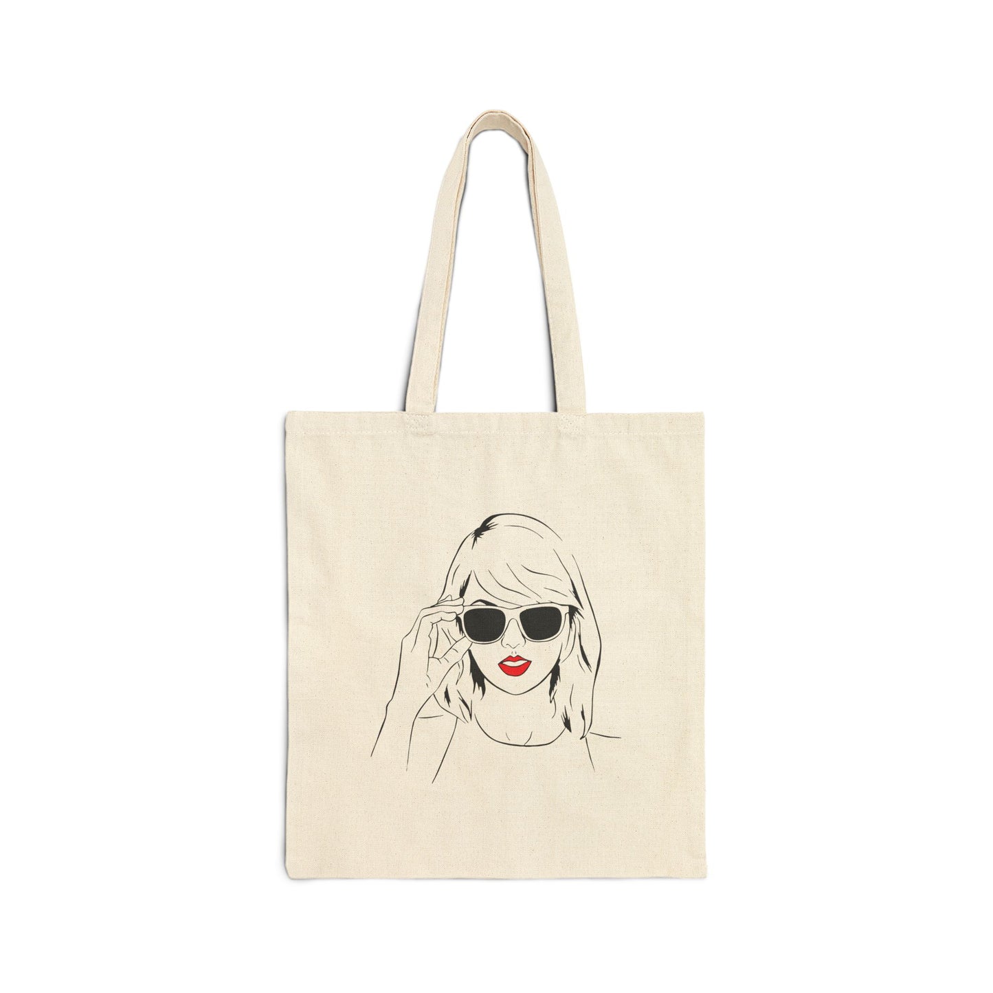 TAYLOR WITH RED LIPS - Swifties Tote Bag - Ivory (CAN PERSONALIZE) - Tammy & Friends Travel