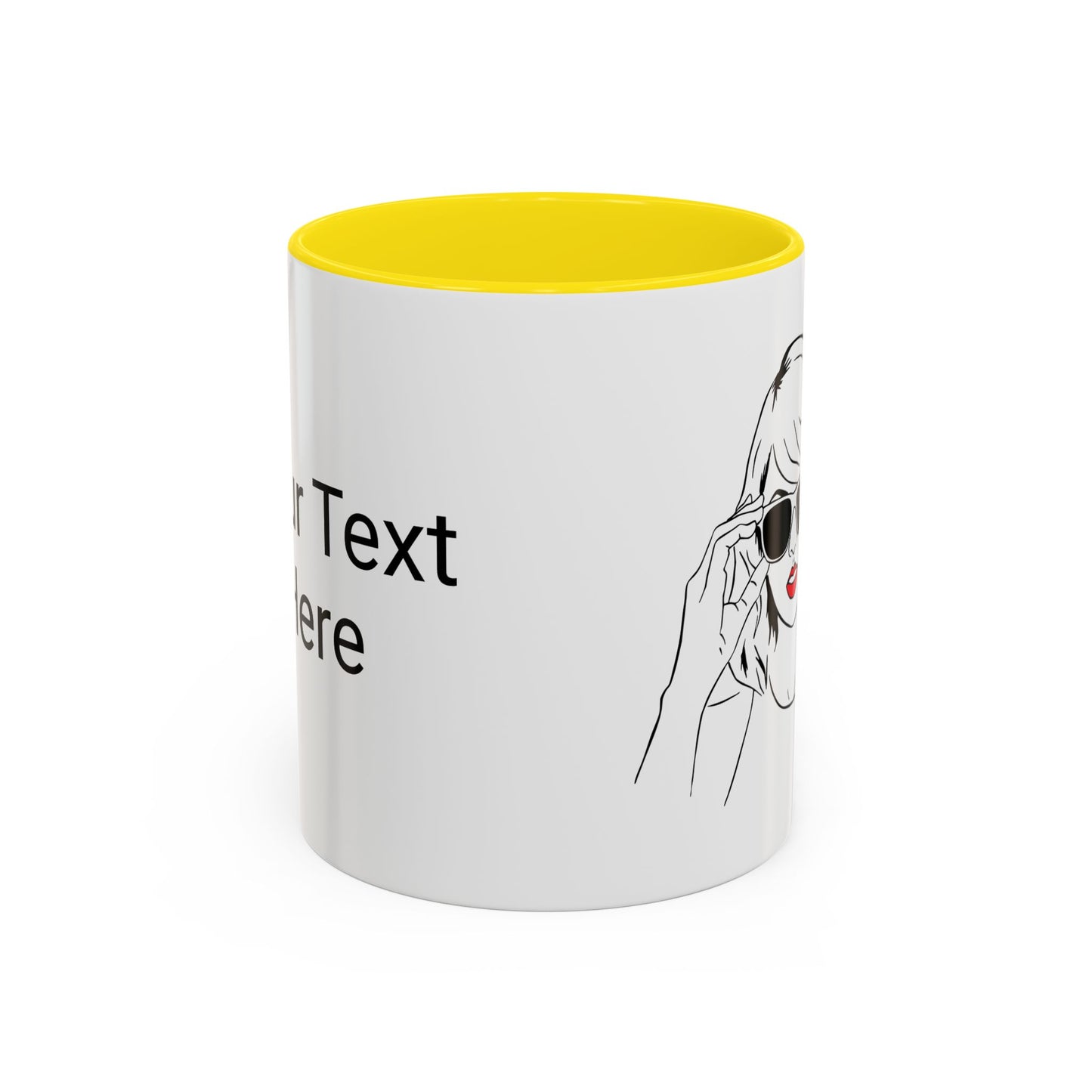 TAYLOR with Red Lips - Mug 11oz & 15oz with Vibrant Colors (CAN PERSONALIZE w/Text) - Tammy & Friends Travel