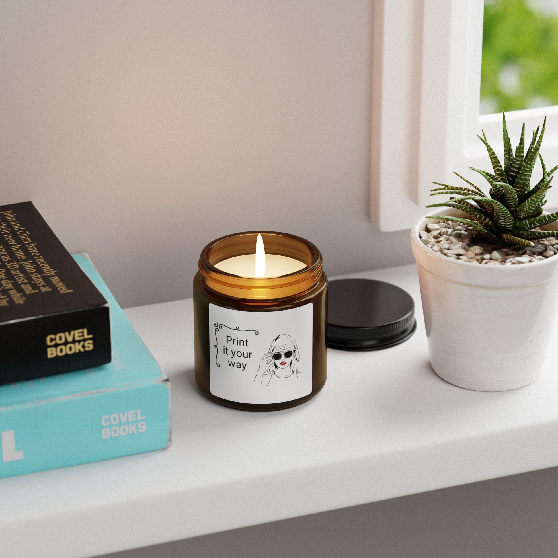 TAYLOR with Red Lips - Candle Amber Jar (CAN PERSONALIZE) - Tammy & Friends Travel