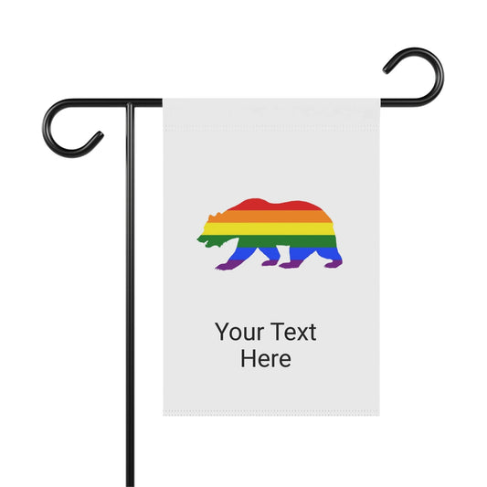 PRIDE BEAR - Garden Banner, LGBTQ+ (CAN PERSONALIZE) Yard Decor, Rainbow - Tammy & Friends Travel
