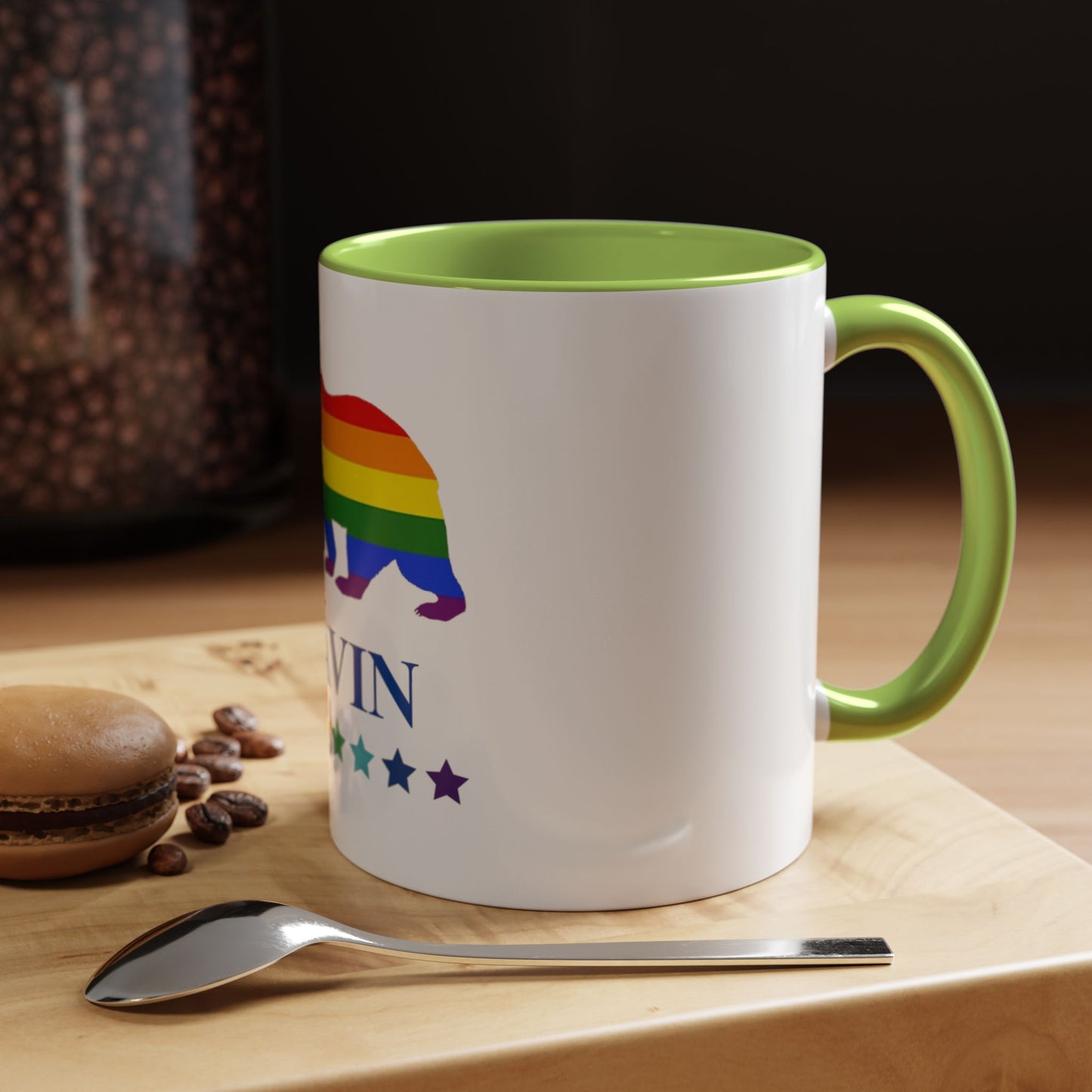 GAVIN PRIDE BEAR Mug 11oz & 15oz with Vibrant Colors (NO PERSONALIZATION) - Tammy & Friends Travel