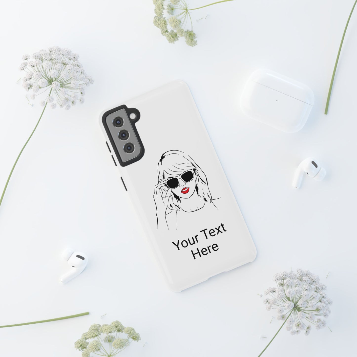 TAYLOR with RED LIPS - OLDER Model Phone Cases (CAN PERSONALIZE) - Tammy & Friends Travel