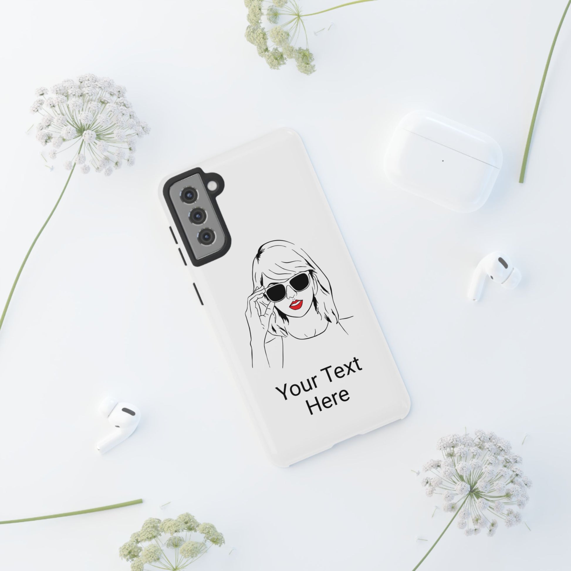 TAYLOR with RED LIPS - OLDER Model Phone Cases (CAN PERSONALIZE) - Tammy & Friends Travel