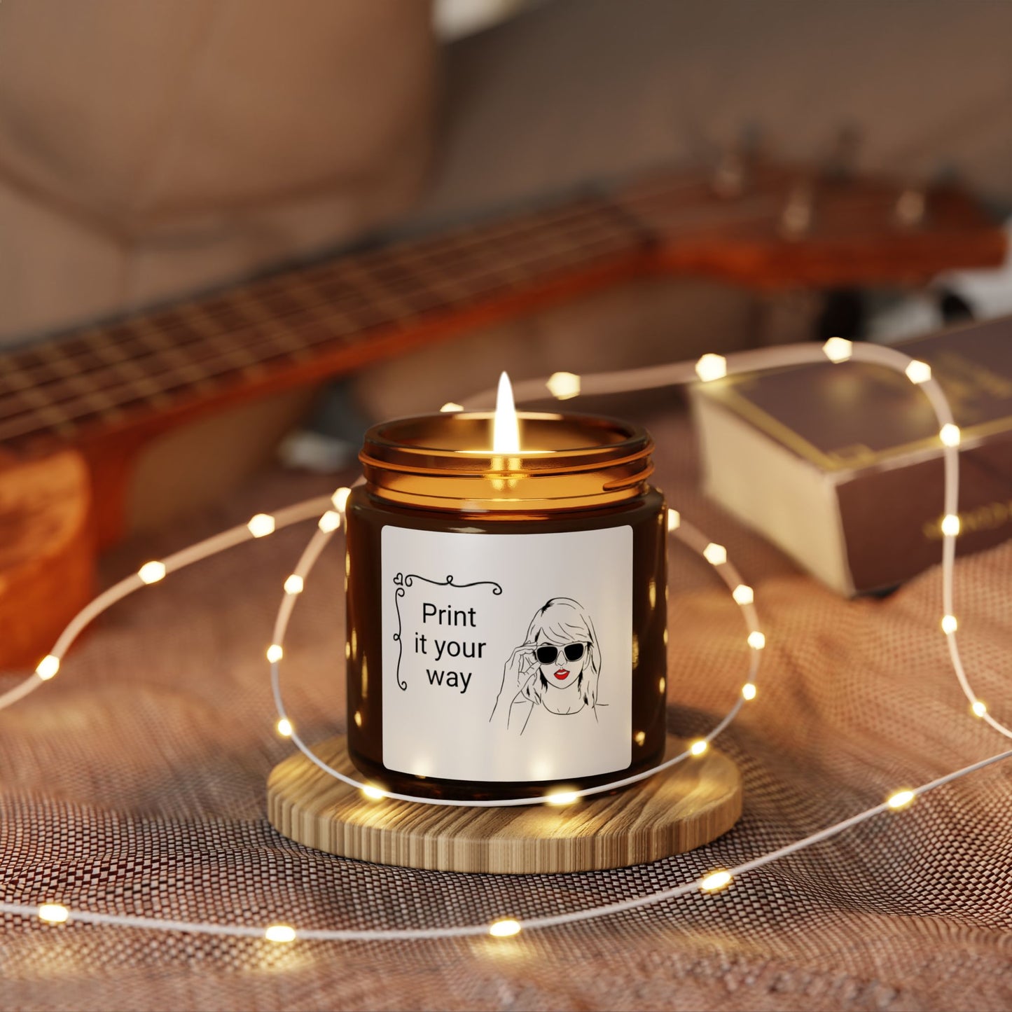 TAYLOR with Red Lips - Candle Amber Jar (CAN PERSONALIZE) - Tammy & Friends Travel