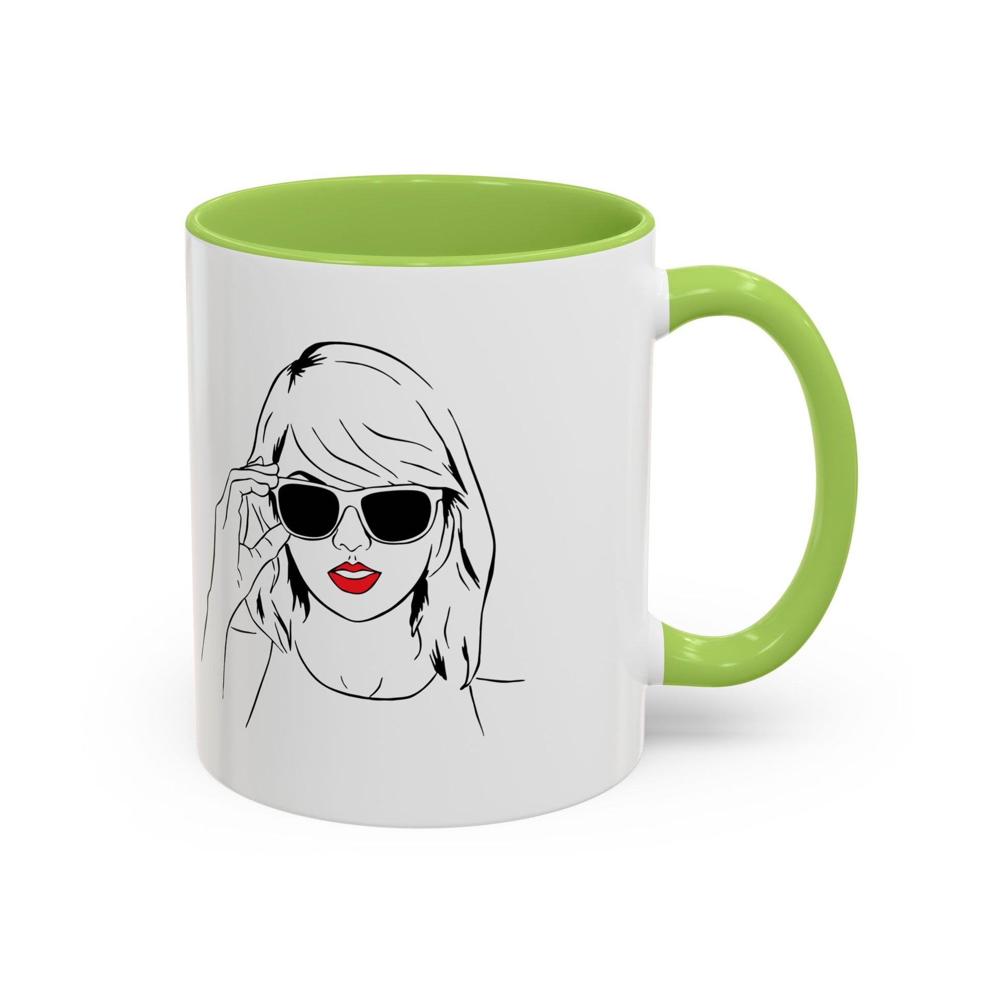TAYLOR with Red Lips - Mug 11oz & 15oz with Vibrant Colors (CAN PERSONALIZE w/Text) - Tammy & Friends Travel