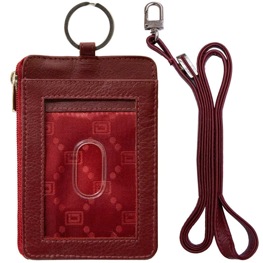 RFID Wallet Dual Portrait ID Leather Badge Holder