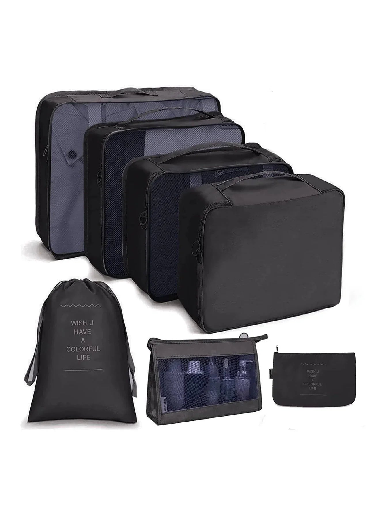 7/8/9/10 Pcs Travel Organizer Packing Cubes – Lightweight Polyester Luggage Storage Bags for Clothes, Shoes, and Accessories