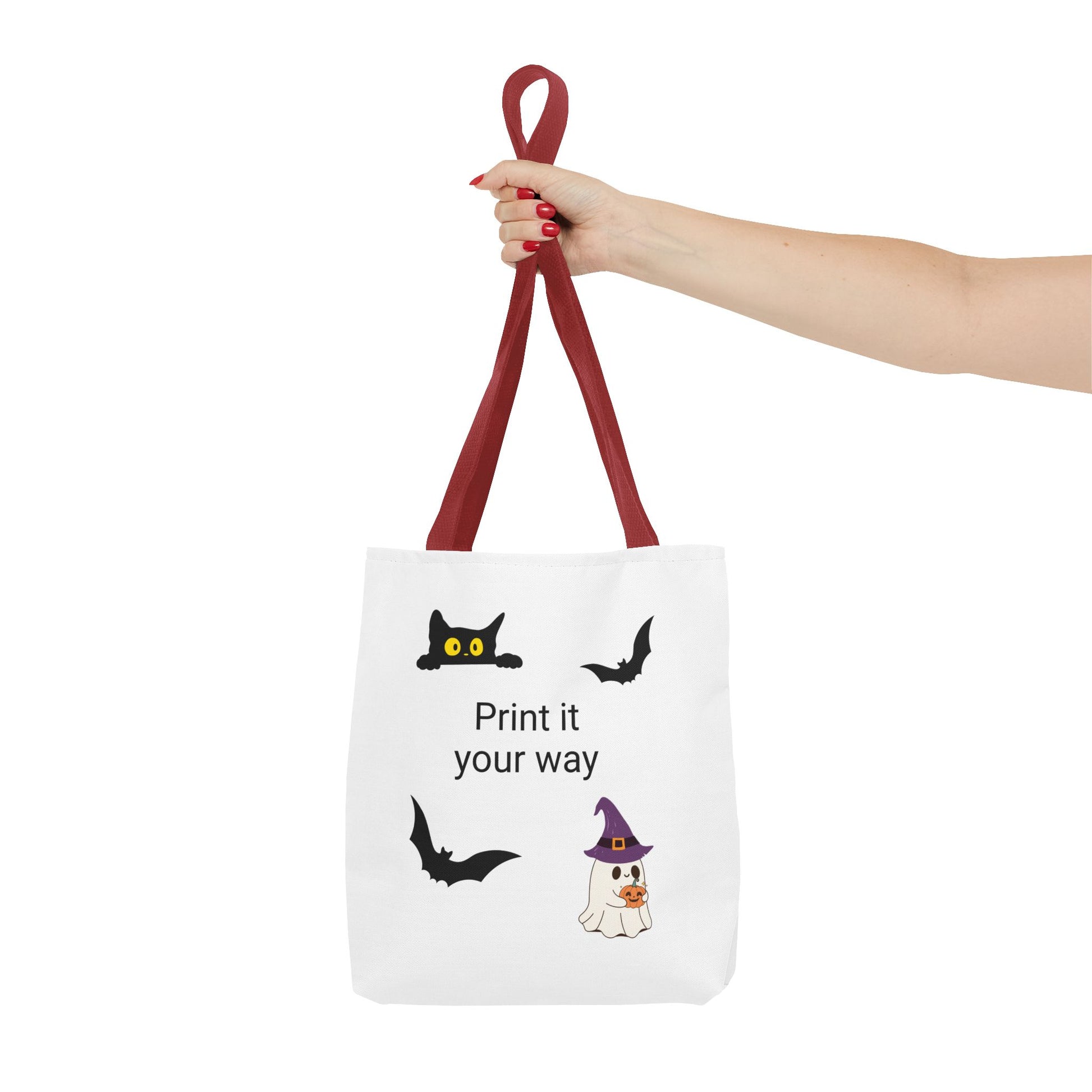 HALLOWEEN CAT and GHOST - Tote Bag. (CAN PERSONALIZE) - Tammy & Friends Travel