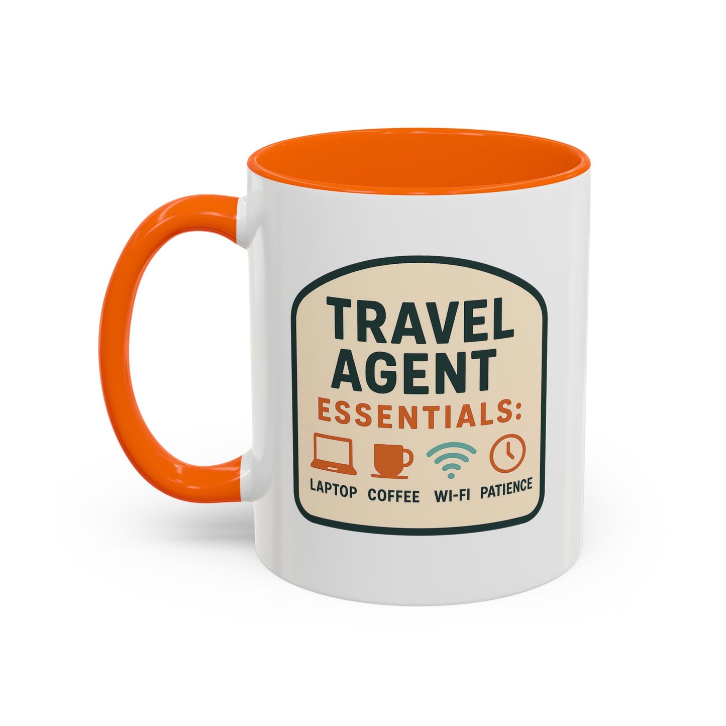Travel Agent Essentials: Laptop • Coffee • Wi-Fi • Patience Mug  11oz & 15oz with Vibrant Colors (NOT PERSONALIZED)