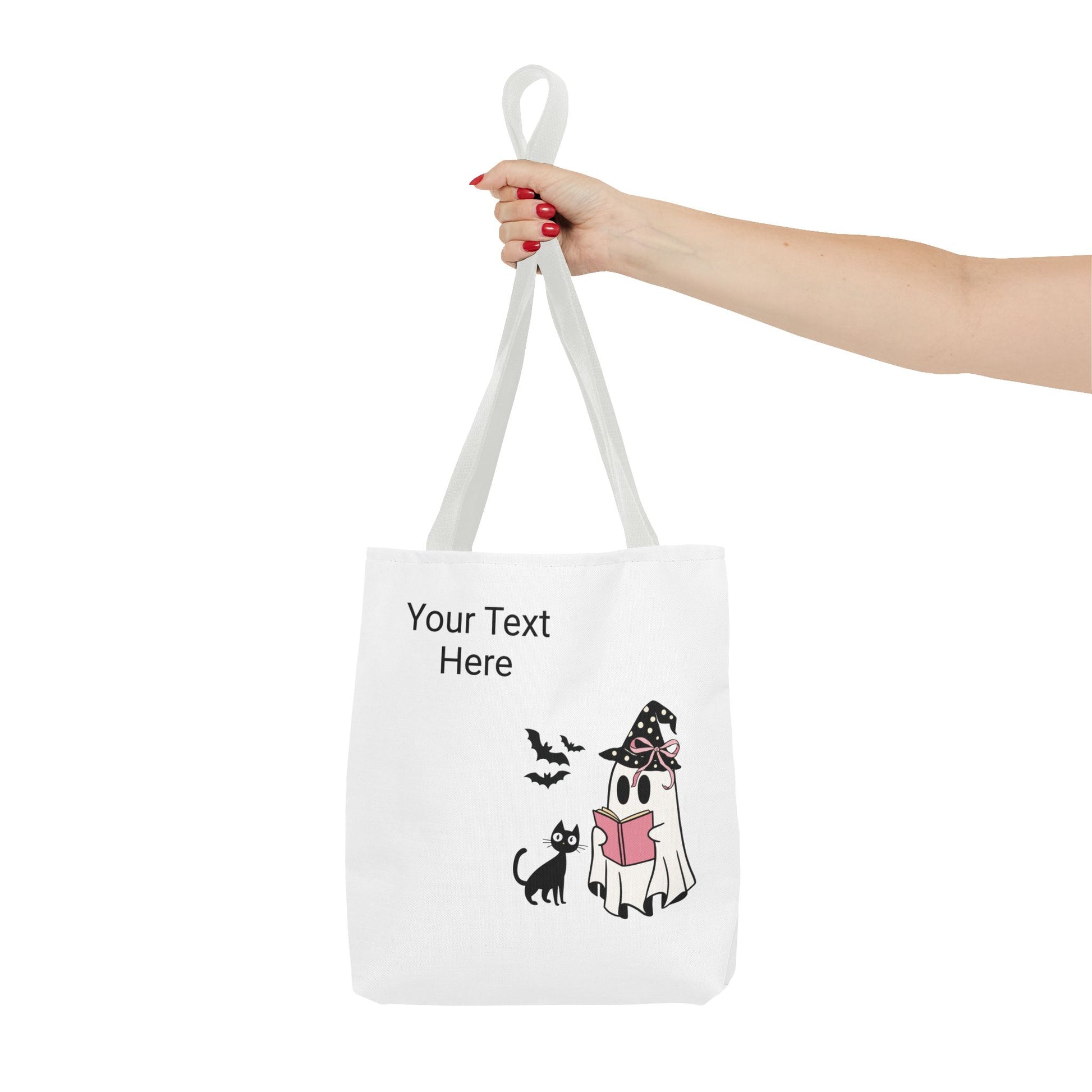 HALLOWEEN GHOST with BOOK - Tote Bag. (CAN PERSONALIZE) - Tammy & Friends Travel