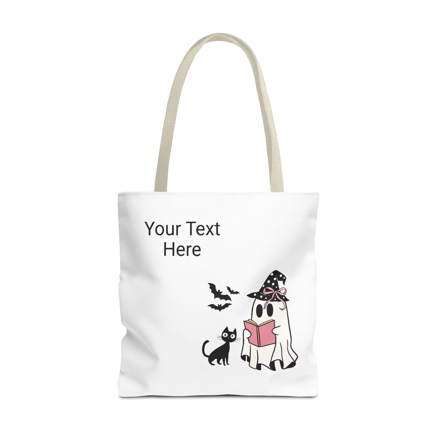 HALLOWEEN GHOST with BOOK - Tote Bag. (CAN PERSONALIZE) - Tammy & Friends Travel