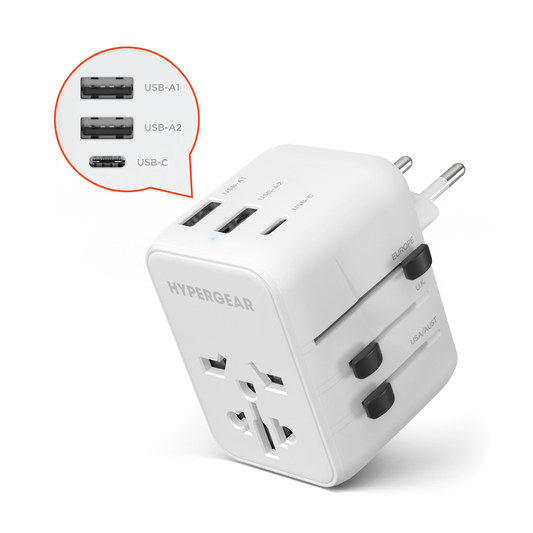 WorldCharge Universal Travel Adapter with USB-C