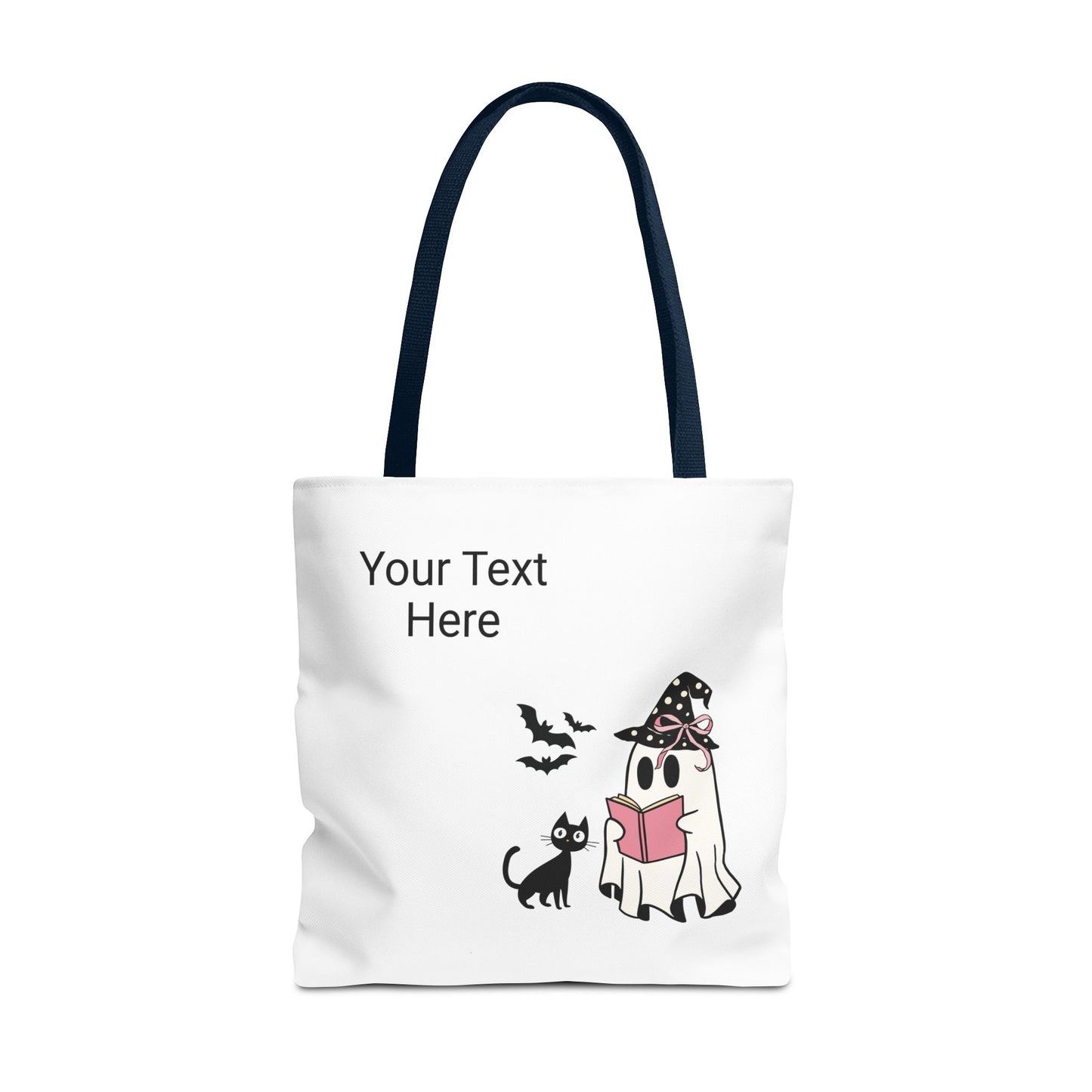 HALLOWEEN GHOST with BOOK - Tote Bag. (CAN PERSONALIZE) - Tammy & Friends Travel
