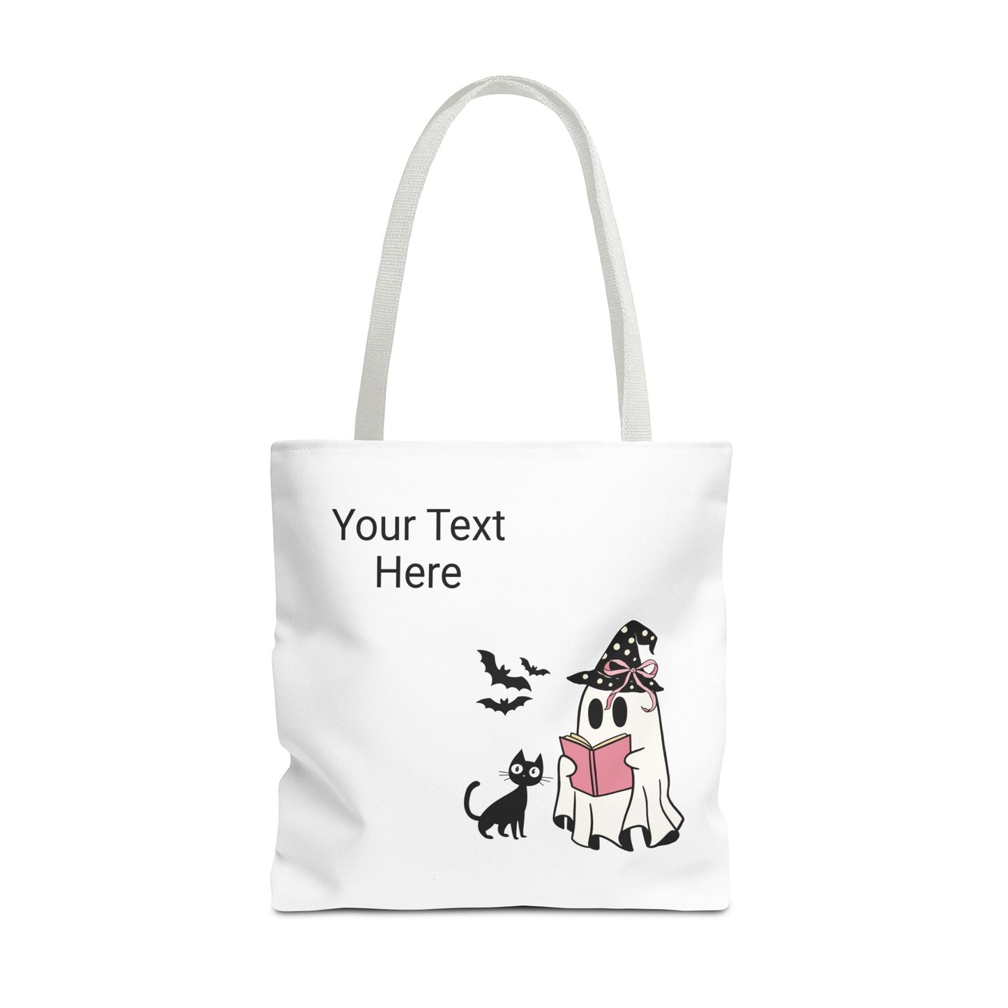 HALLOWEEN GHOST with BOOK - Tote Bag. (CAN PERSONALIZE) - Tammy & Friends Travel